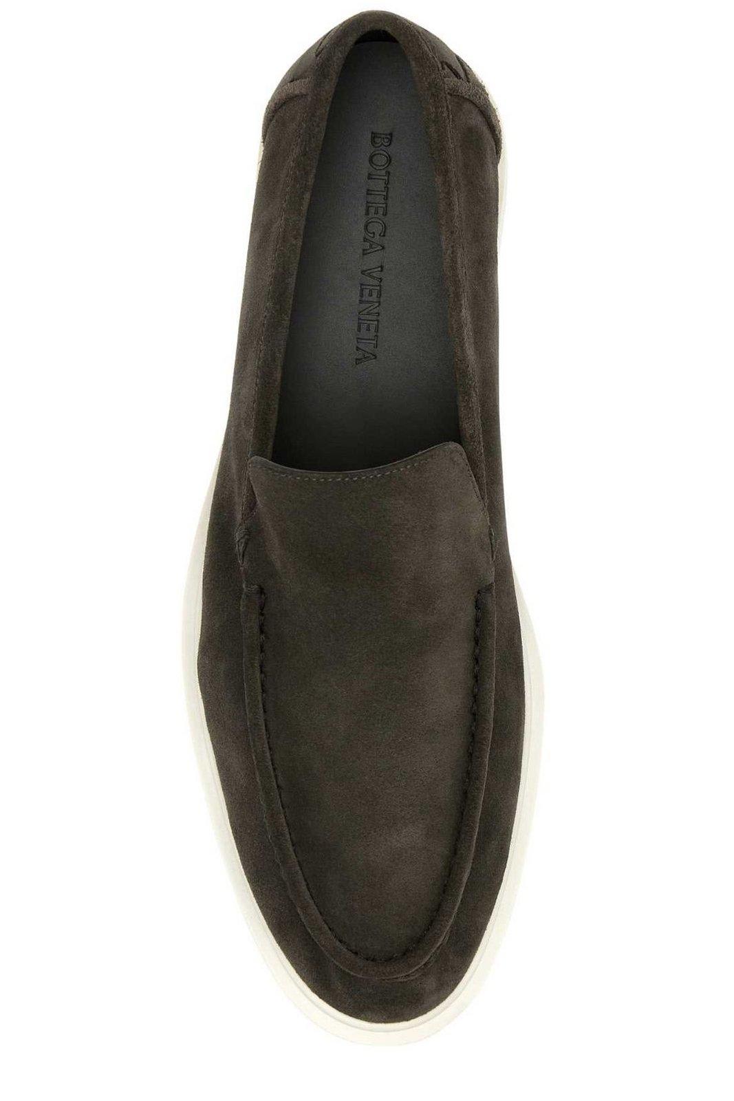 Shop Bottega Veneta Slip-on Loafers In Grey