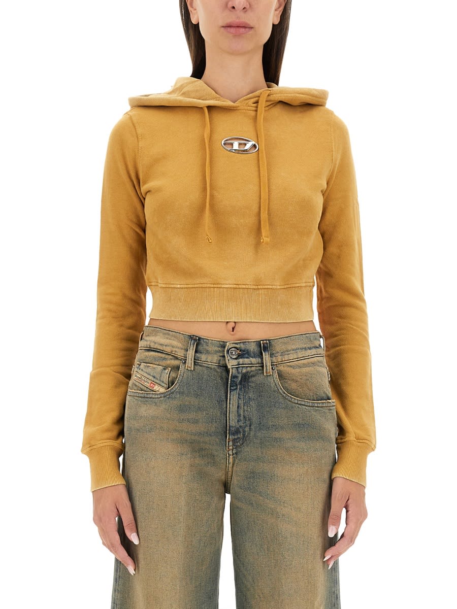 Shop Diesel F-slimmy Sweatshirt In Beige