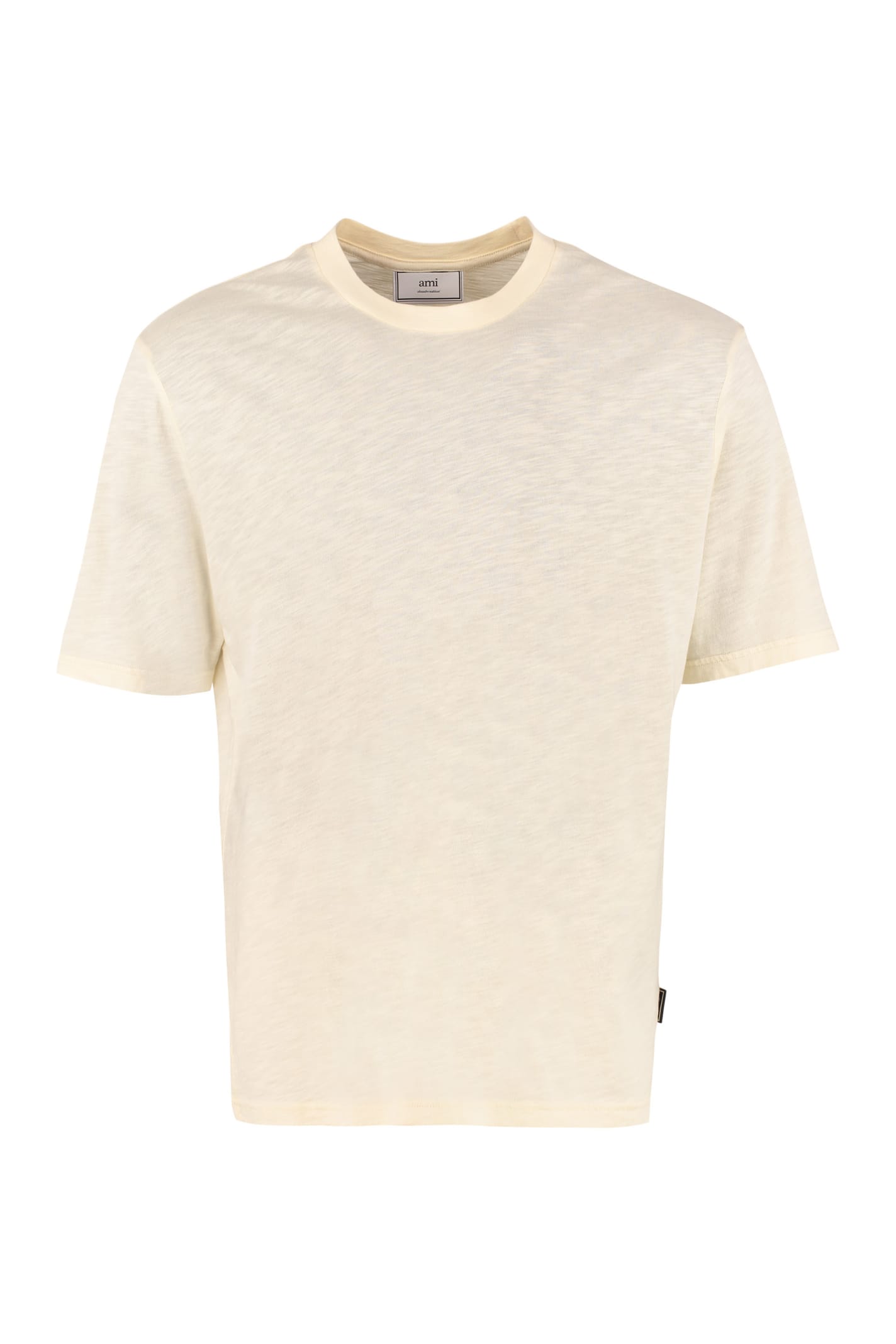 Ami Alexandre Mattiussi Logo-appliquéd Cotton-jersey T-shirt In Neutrals