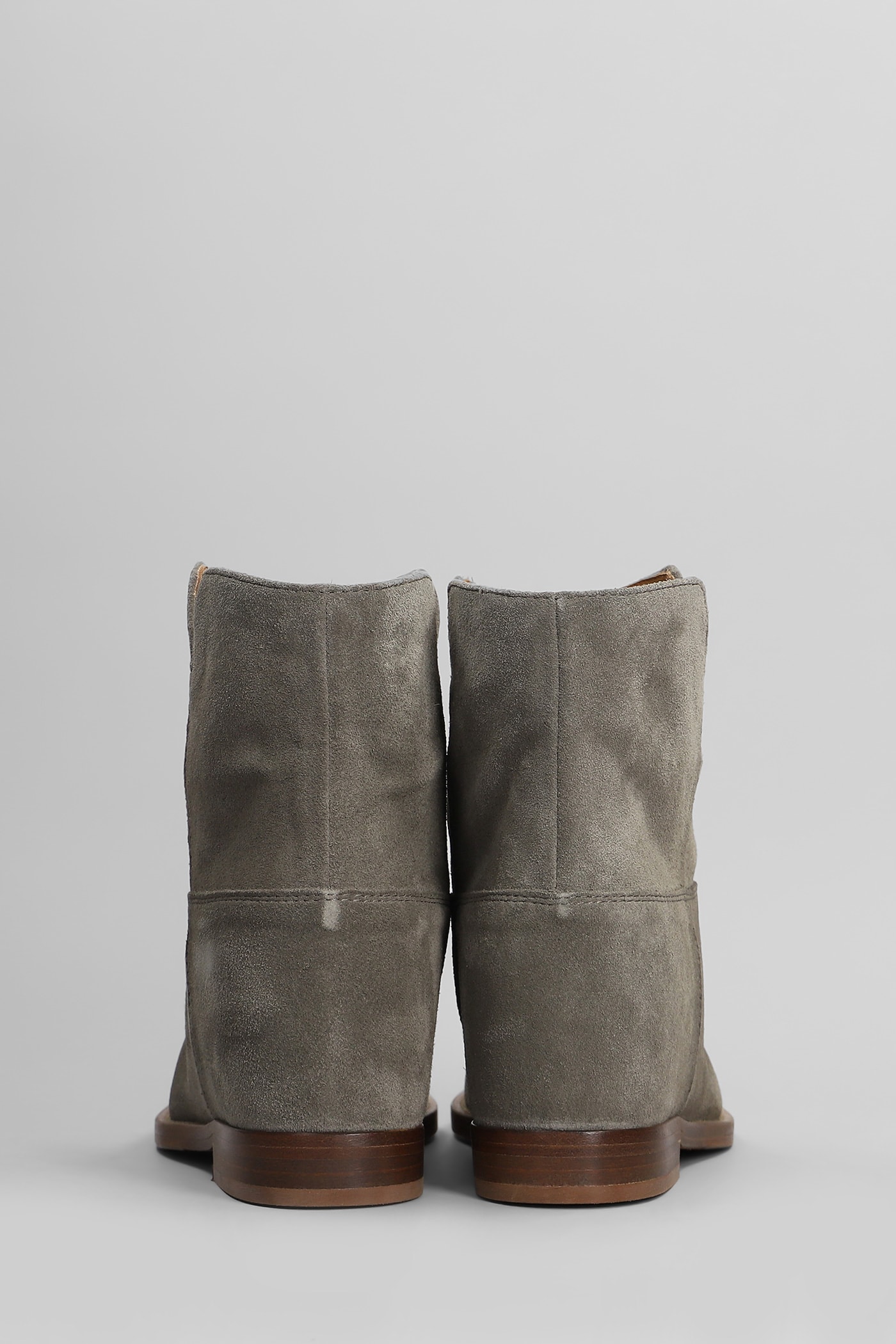 Via Roma 15 Ankle Boots Inside Wedge In Grey Suede In Grey