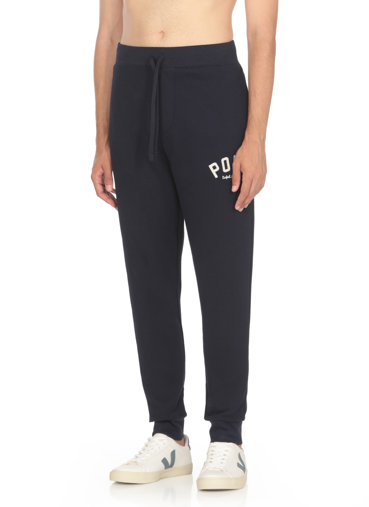 Shop Ralph Lauren Pony Trousers In Navy