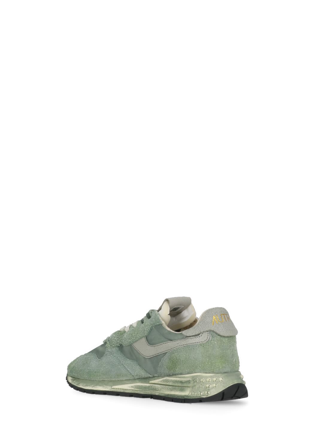 Autry Reelwind Metallic-panel Suede Sneakers In Green