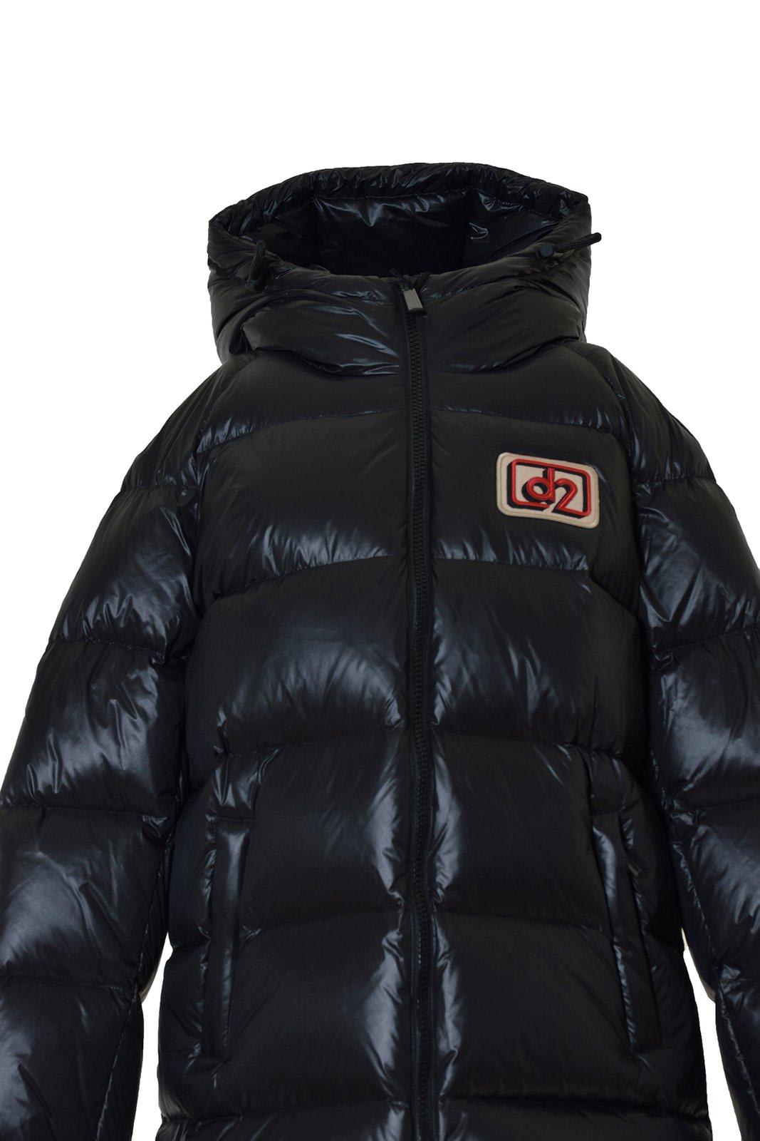 Shop Dsquared2 Hooded Down Jacket In Nero