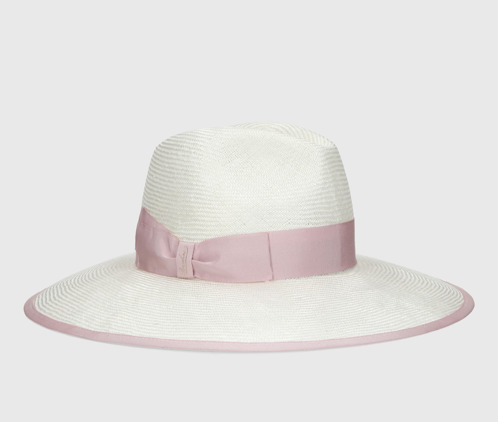 Shop Borsalino Sophie Parasisol In White, Rose Hat Band