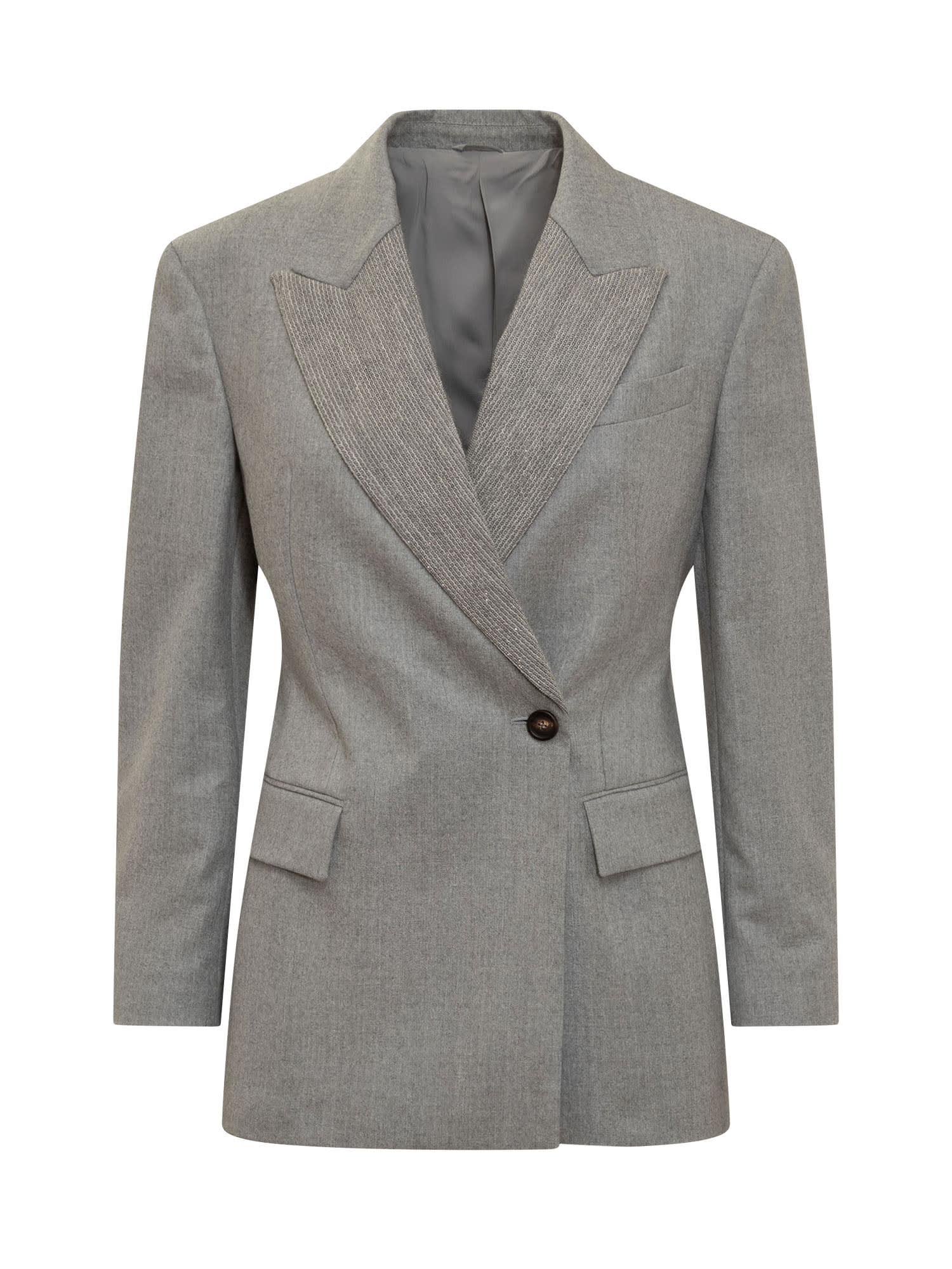 Brunello Cucinelli Blazer In Grigio Perla