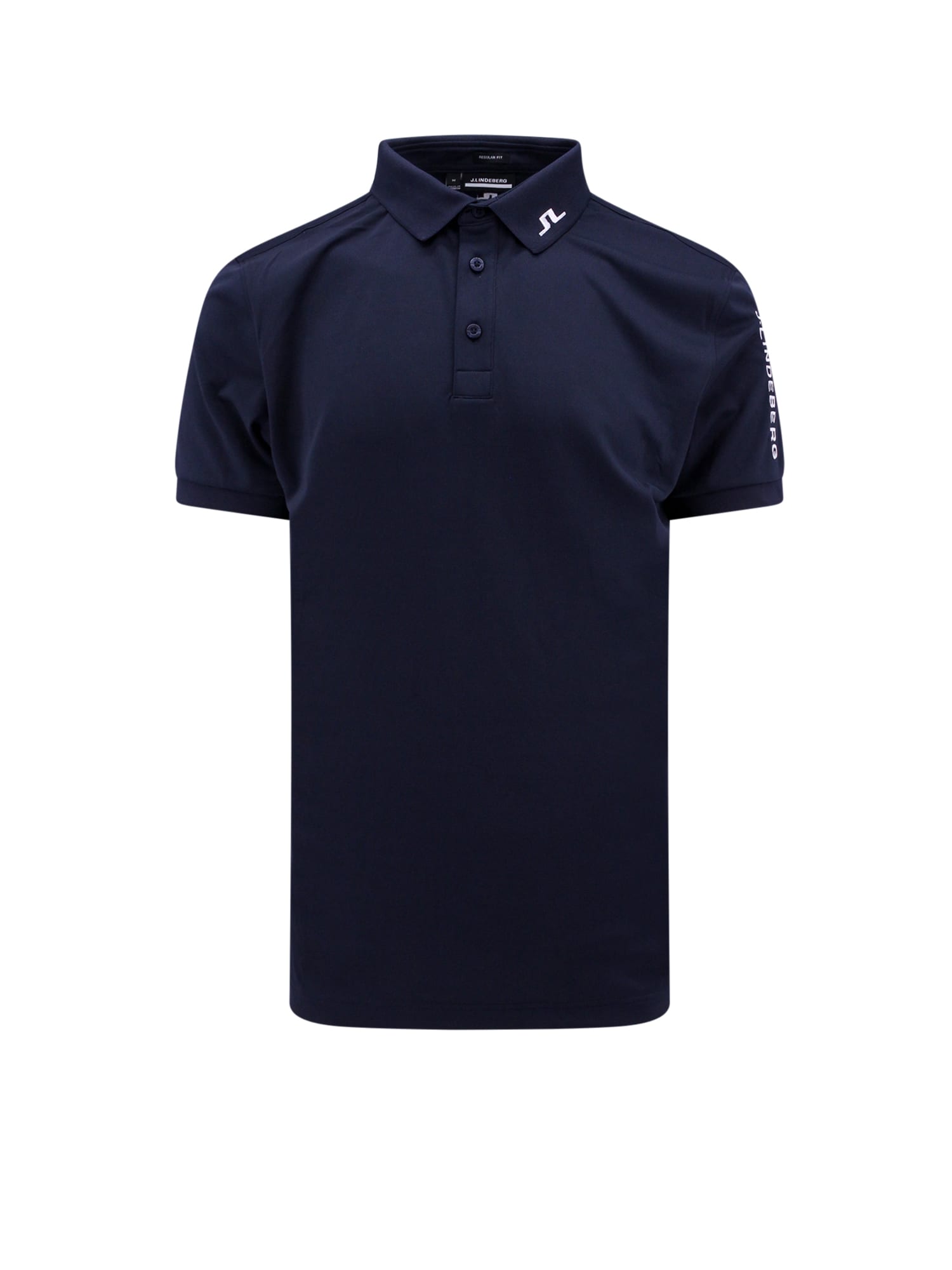 J. Lindeberg Tour Tech Logo-embroidered Jersey Polo Shirt In Blue