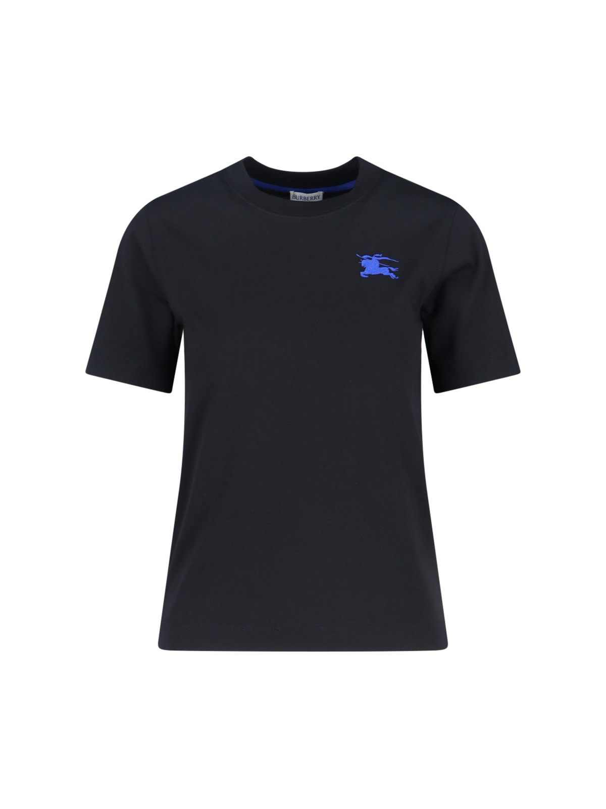 Burberry Black Cotton T-shirt In Blue