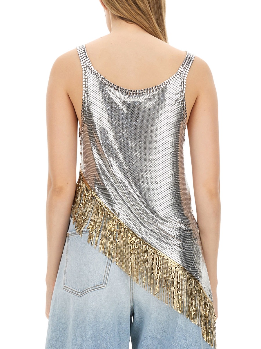 Shop Rabanne Top With Bangs In Silver