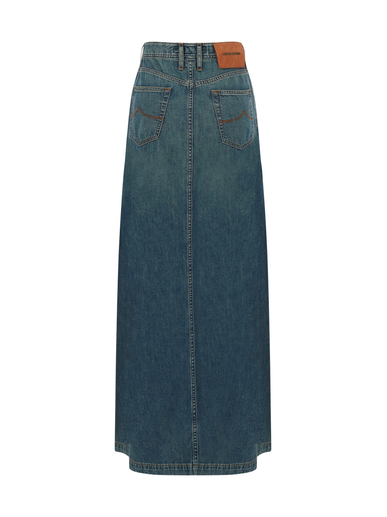 Shop Jacob Cohen Denim Long Skirt In 279f