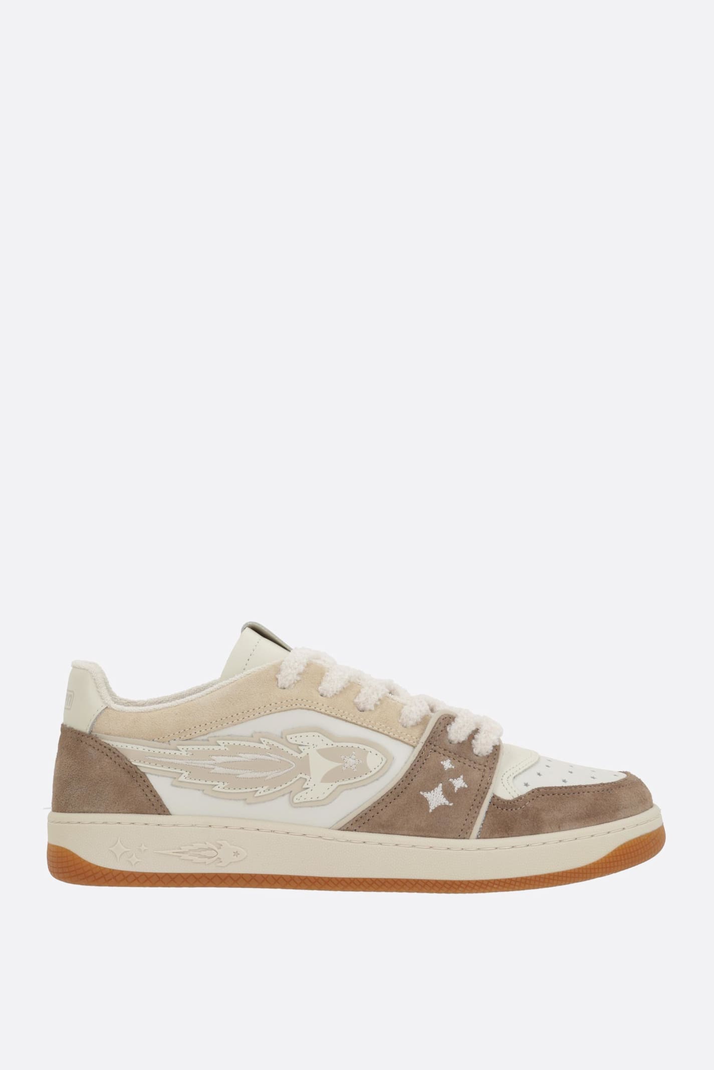 Egg Rocket Sneakers In Smooth Leather And Suede