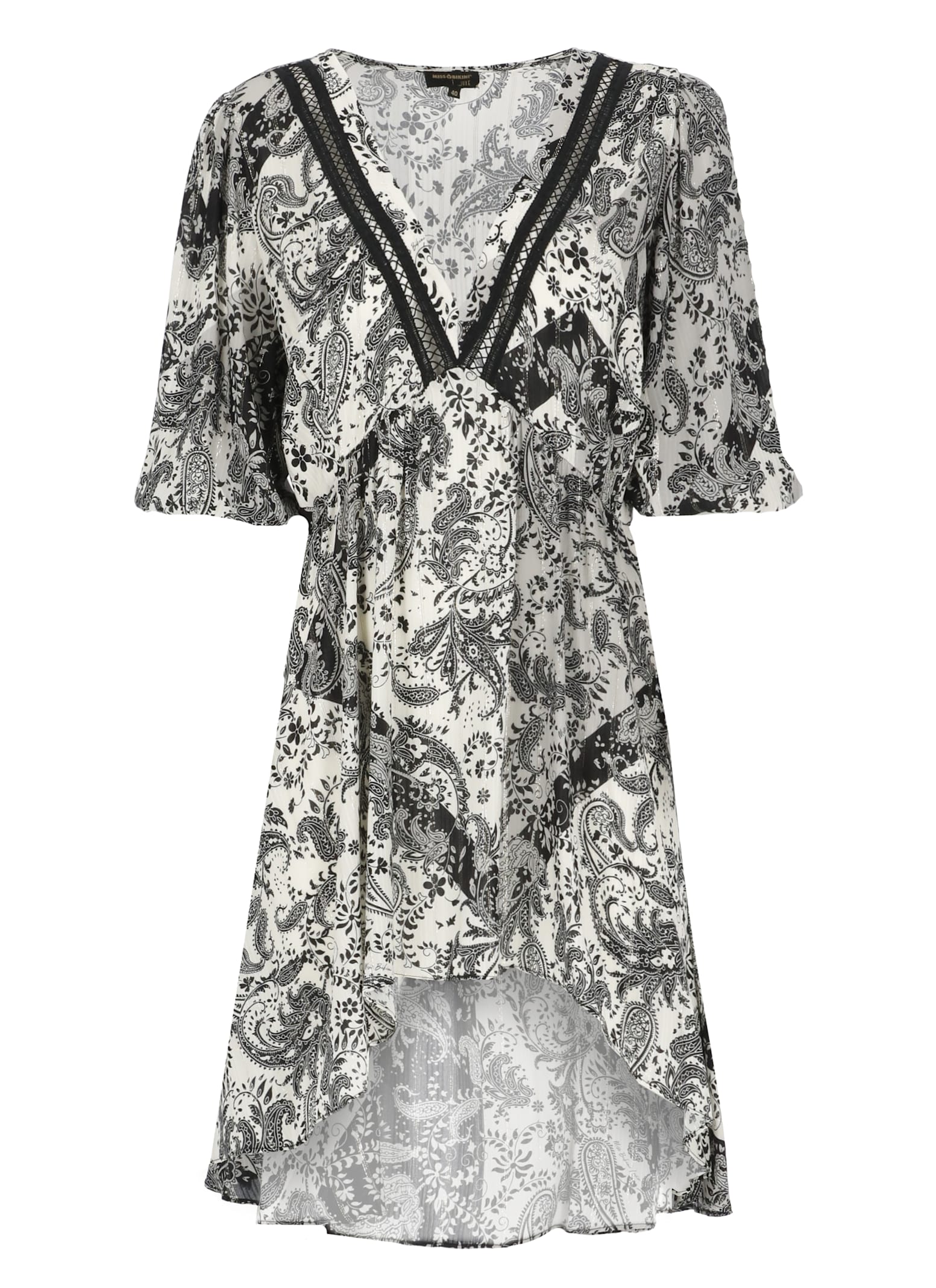 Miss Bikini Ivory Viscose Dress With Lurex Detailing