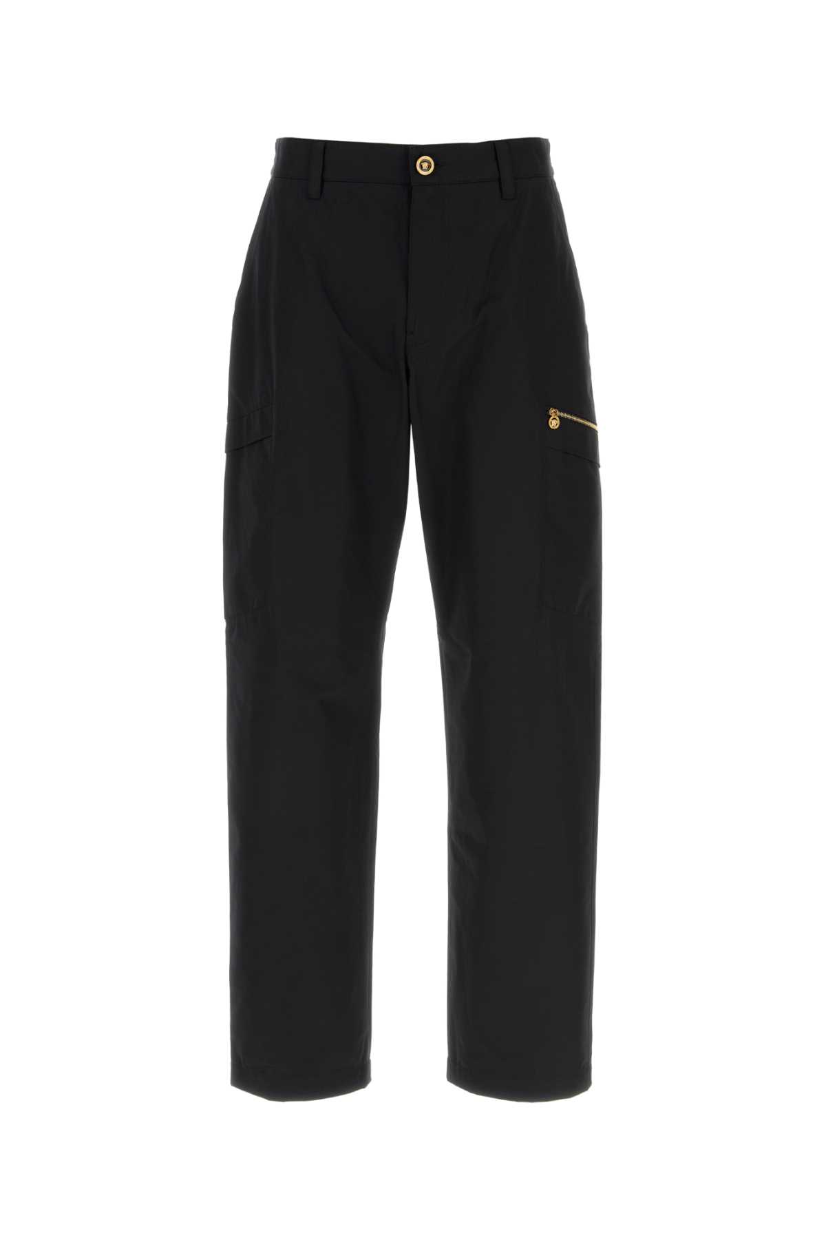 Versace Belt Loop Casual Pants In Black