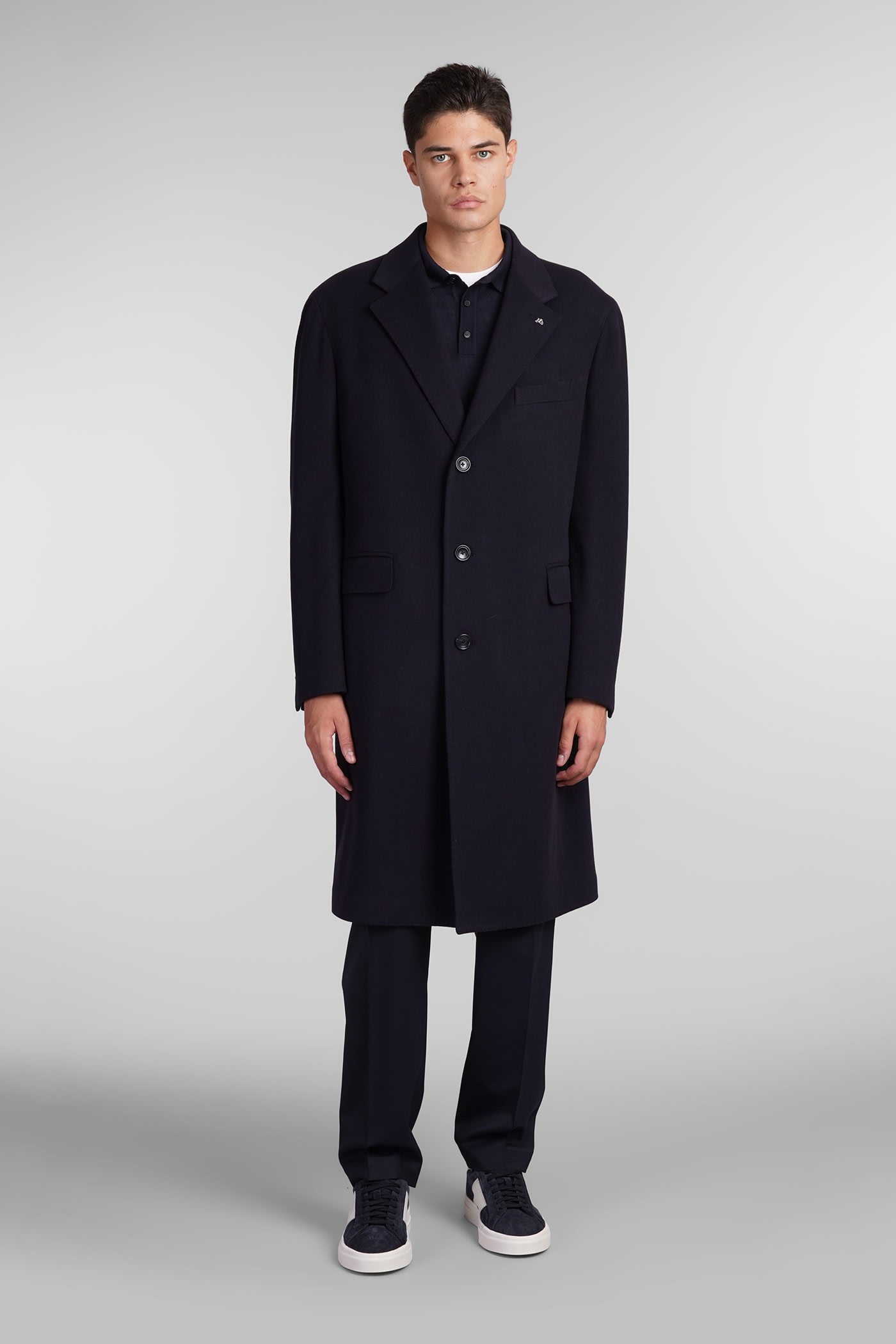 Tagliatore 0205 C Ld13b Coat In Blue Wool