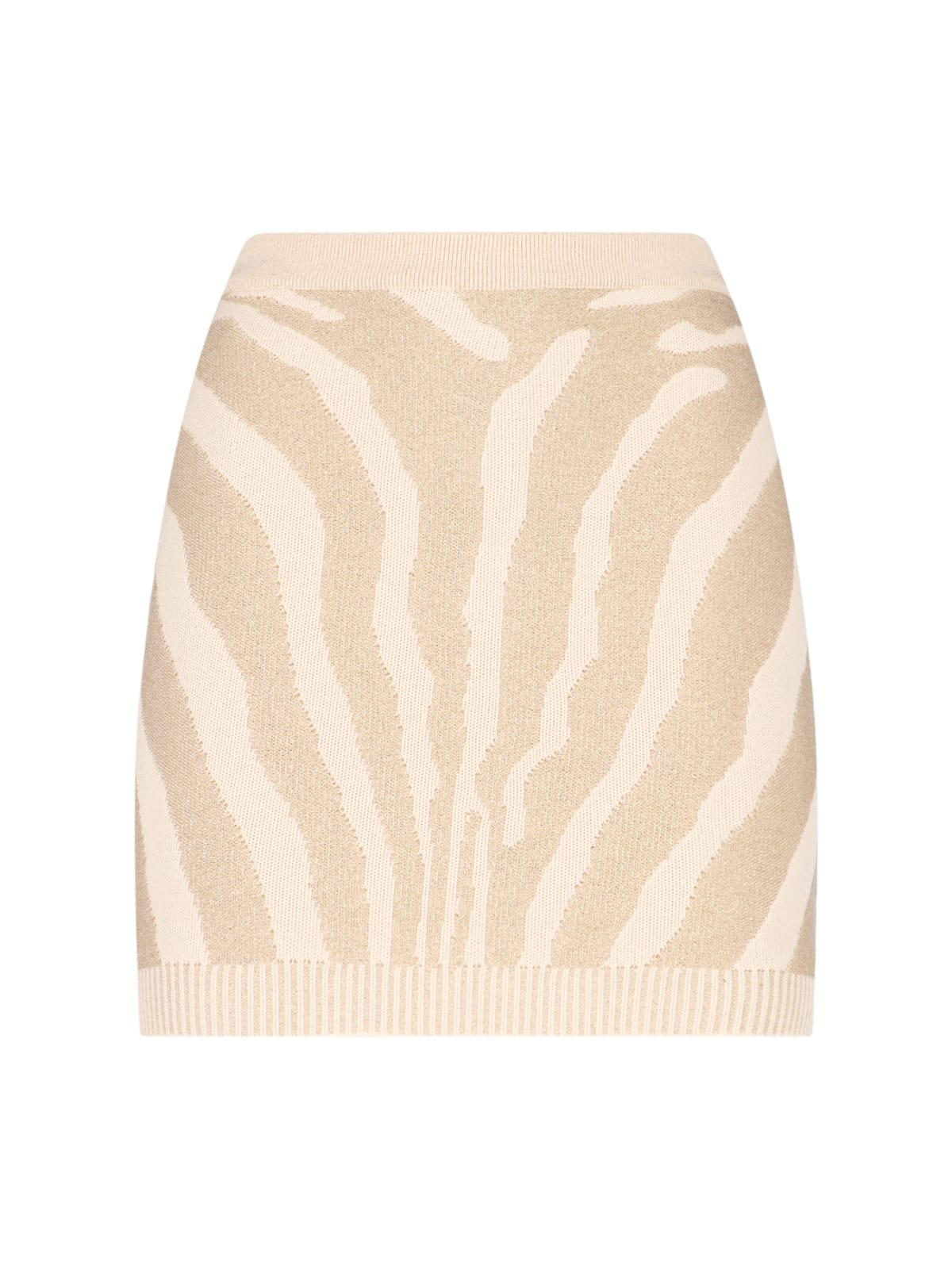 Shop Balmain Zebra Miniskirt In White