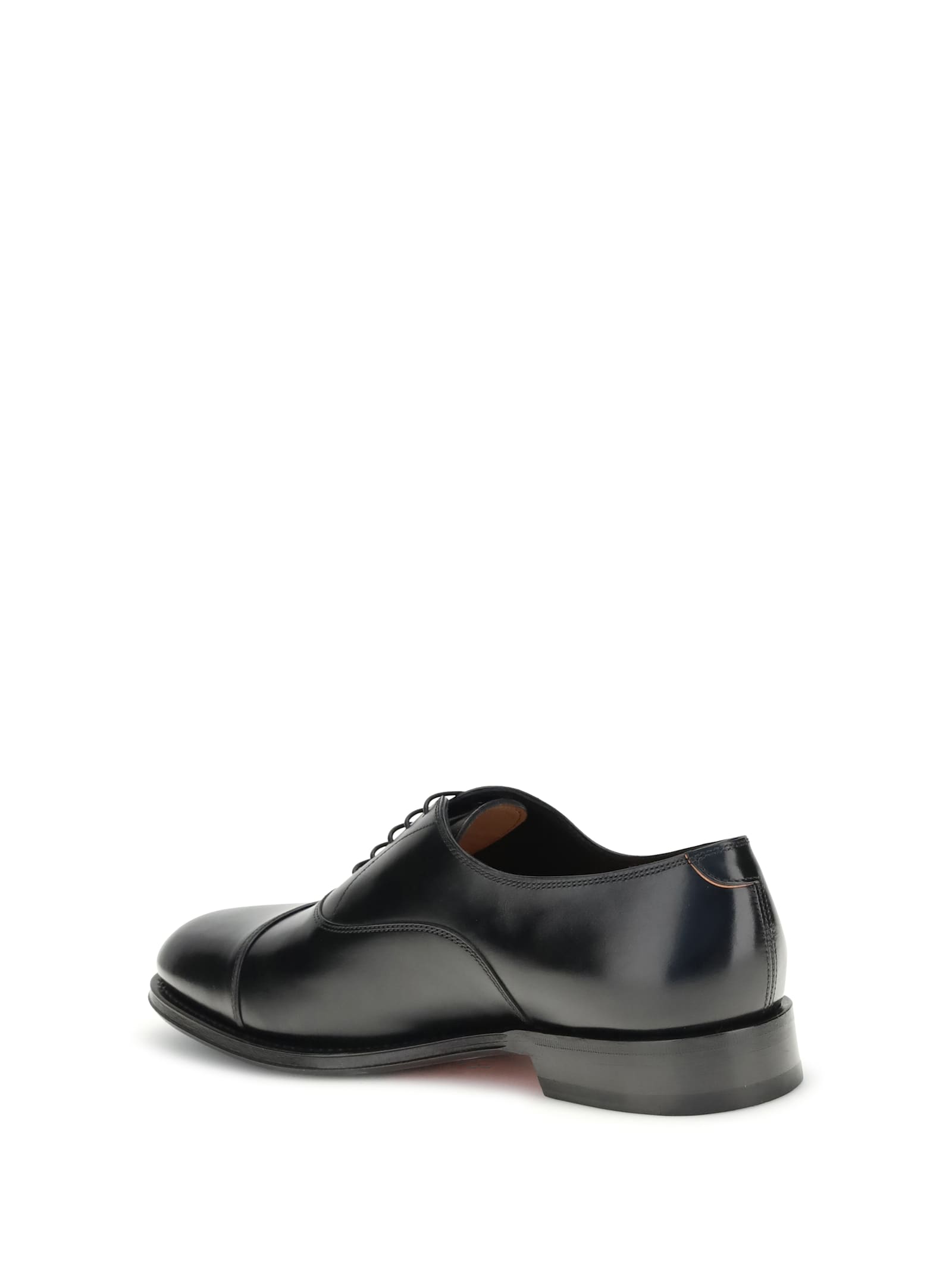 Santoni Leather Lace-ups In Black