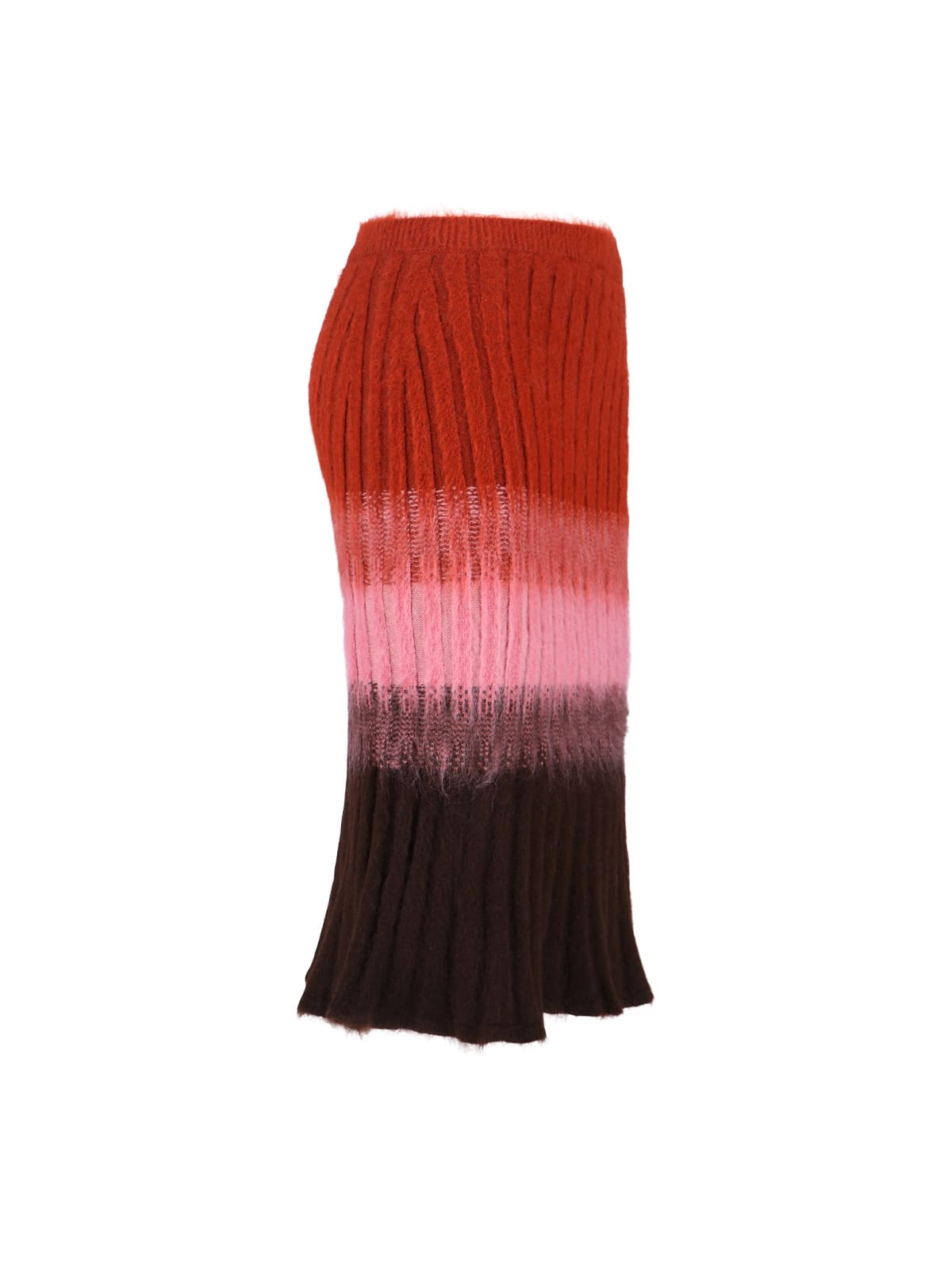 Fendi Gradient Mohair And Wool High-waisted Midi Skirt Clothing In Multi