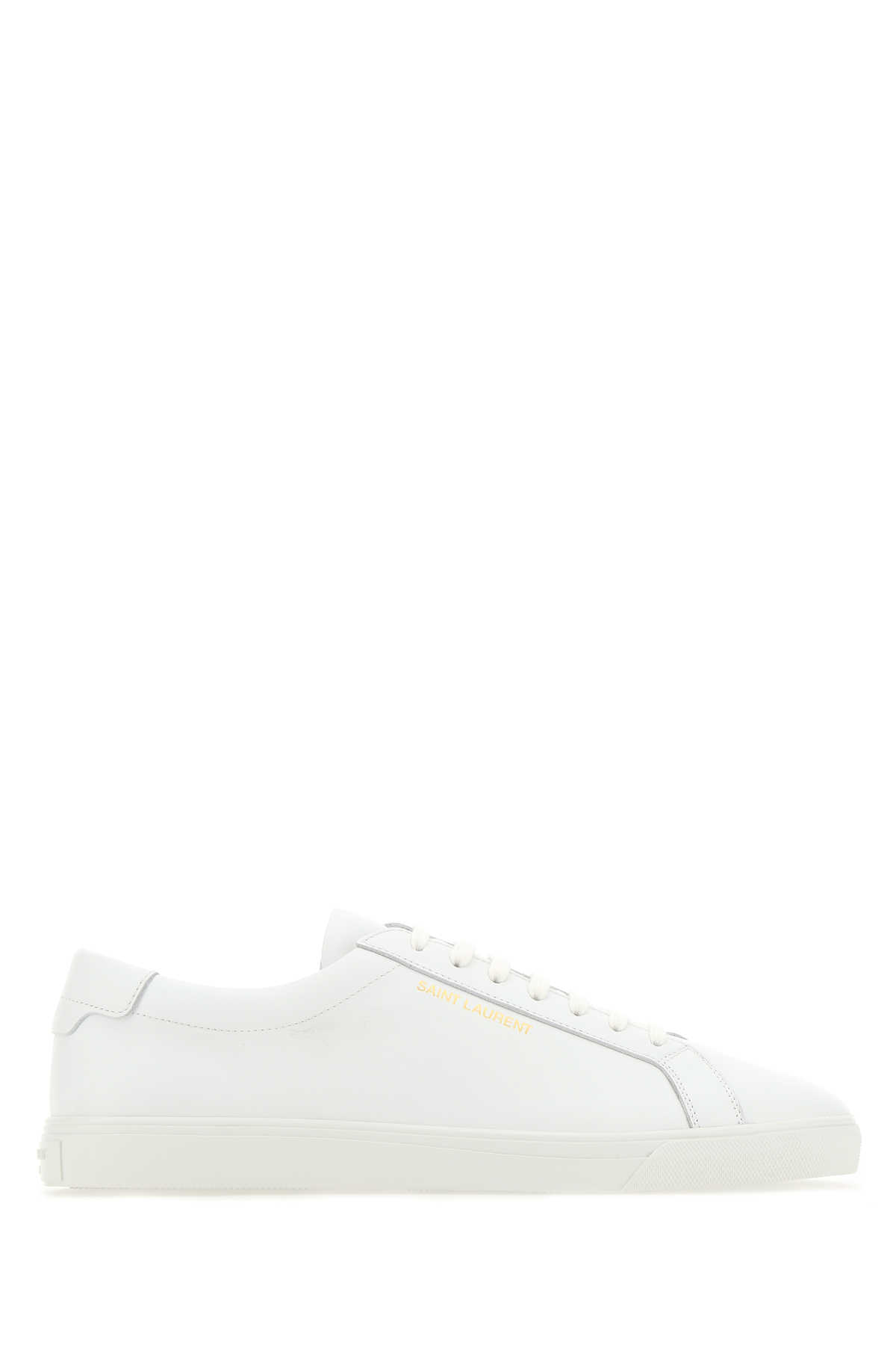 Shop Saint Laurent White Leather Andy Sneakers In 9030