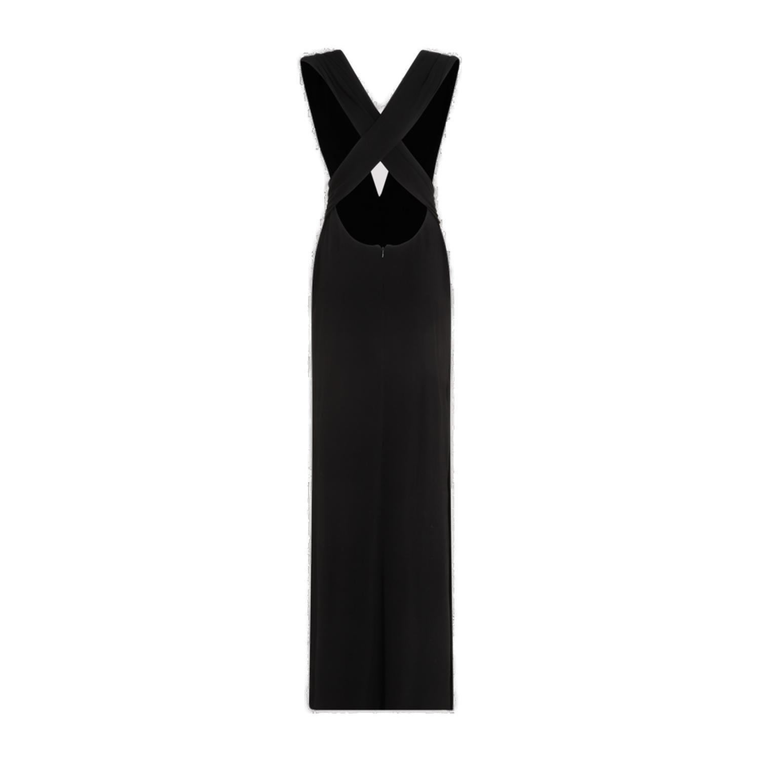 Shop Tom Ford Plunging V-neck Sleeveless Gown In Black