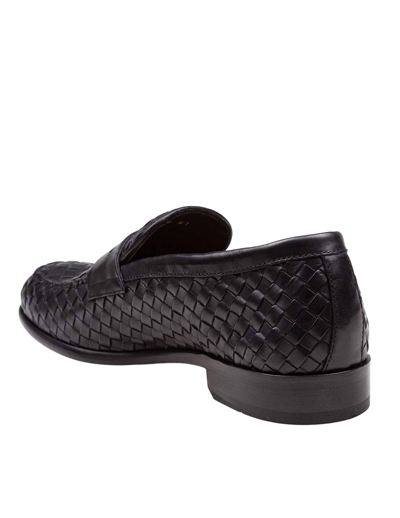 Doucal's Penny Adler Moccasin In Woven Leather In Black