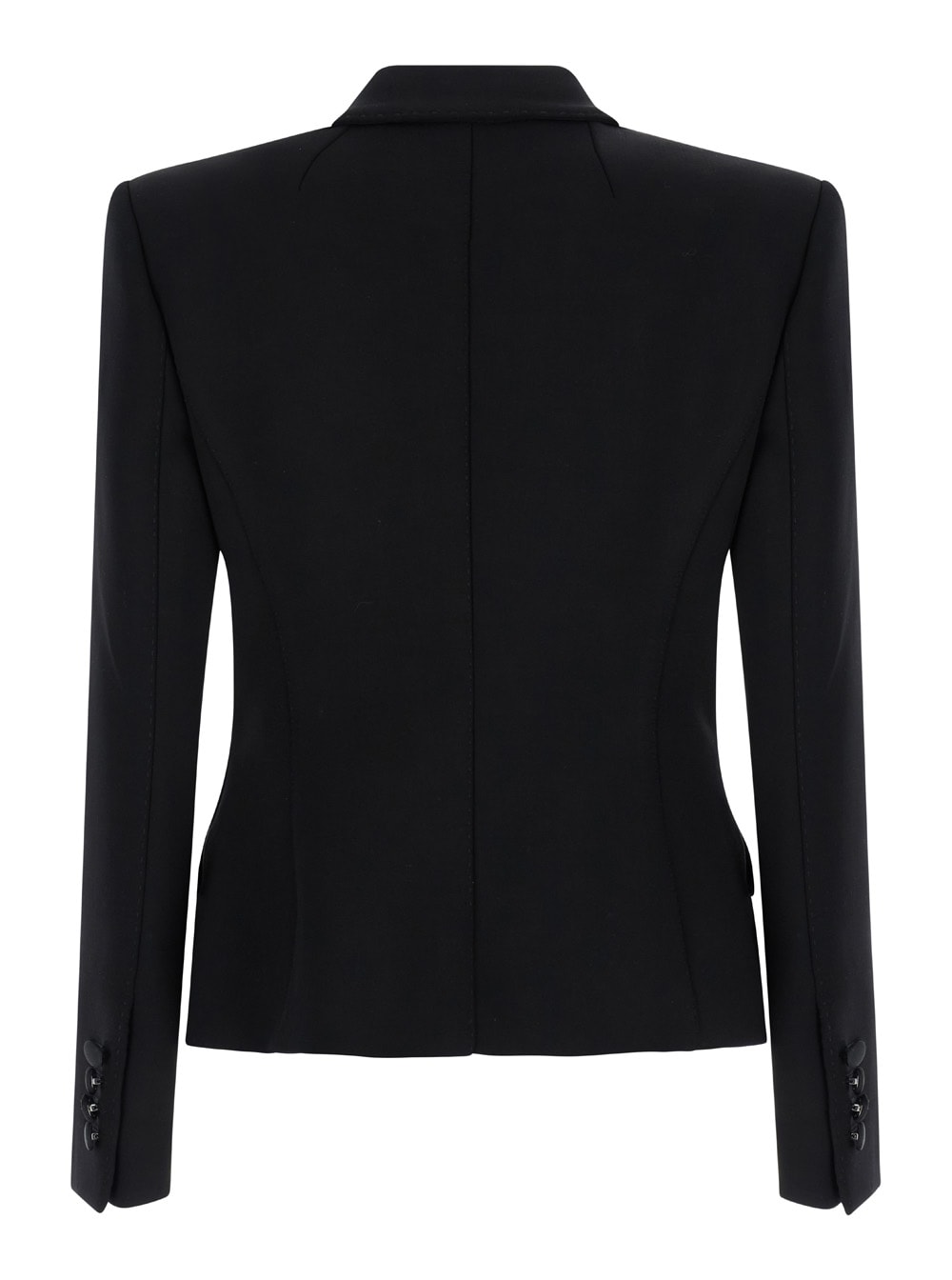 Shop Dolce & Gabbana Black Single-breasted Jacket With Buttons Fastening In Wool Stretch Woman