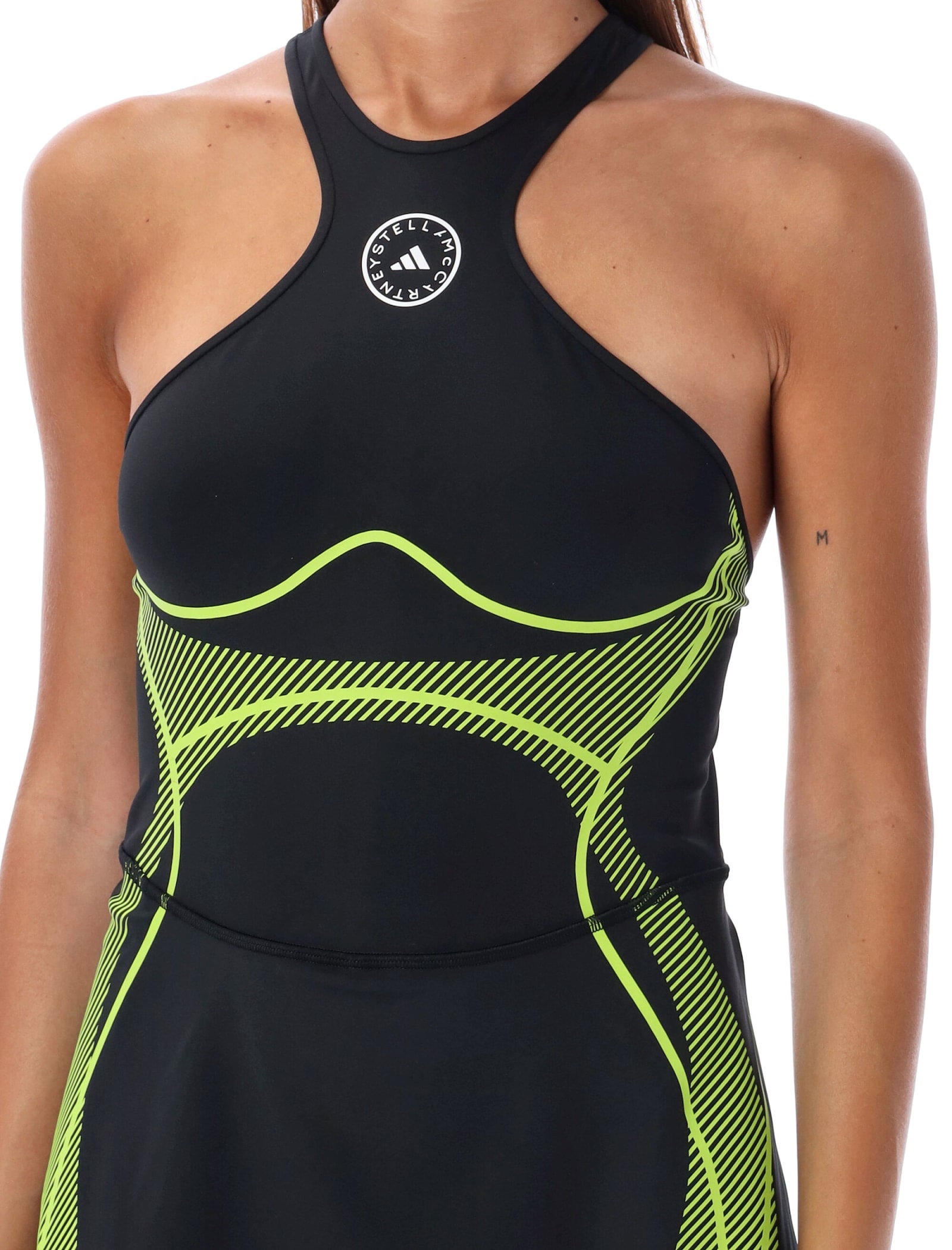 Shop Adidas By Stella Mccartney Mini Active Jumpsuit In Black Yellow