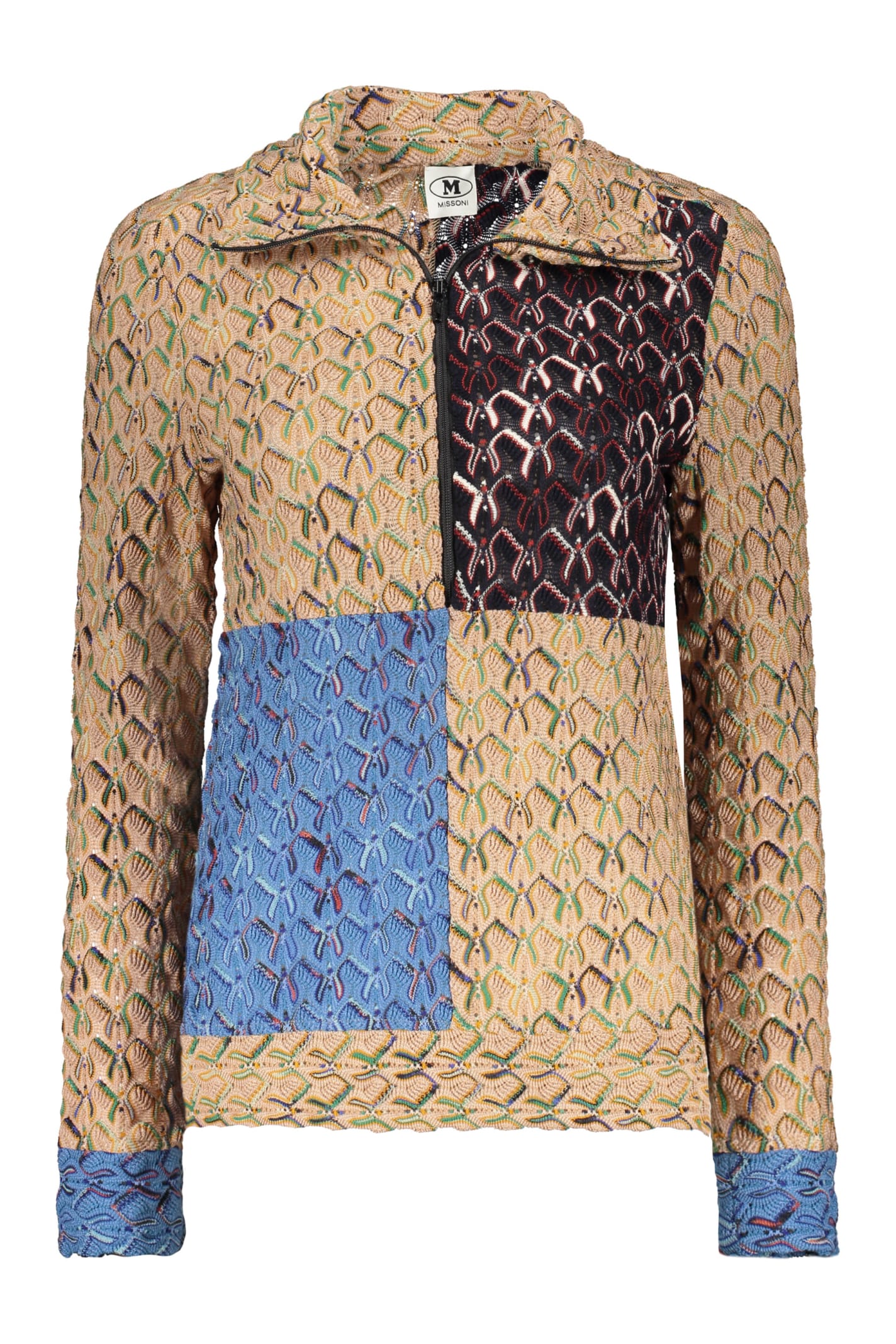 Missoni Wool Turtleneck Sweater In Multicolor