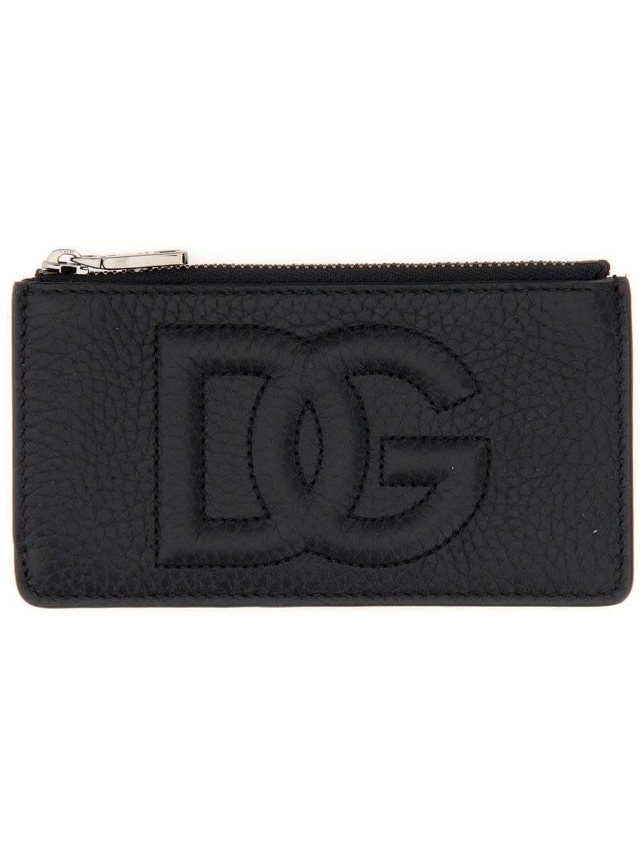 Shop Dolce & Gabbana Leather Card Holder In Black