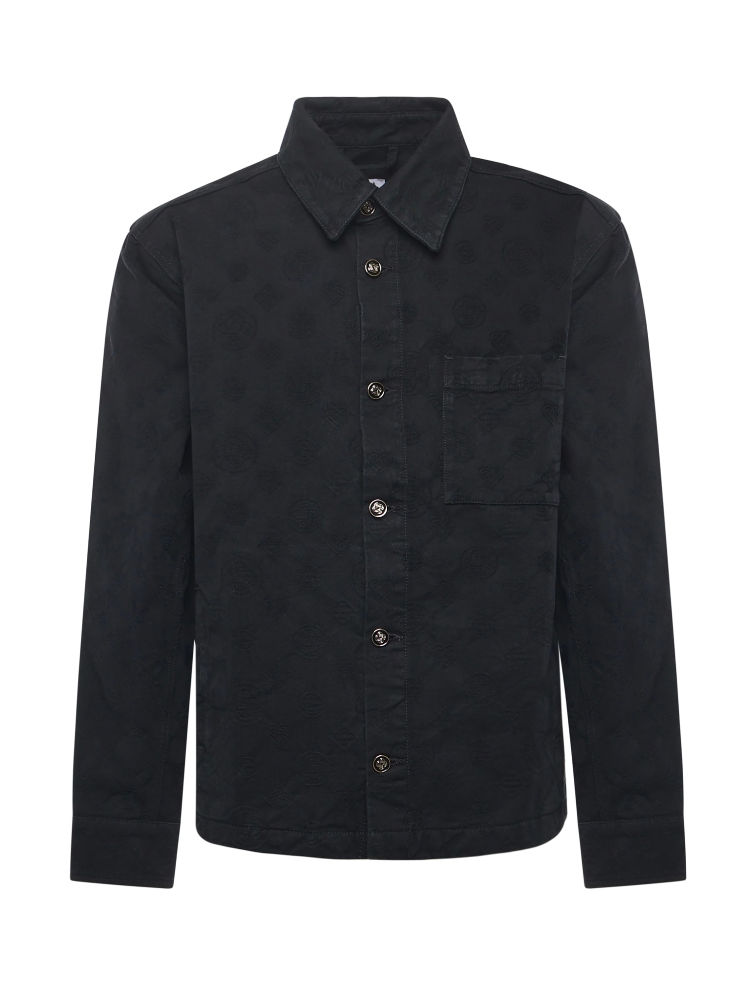 Casablanca Monogram Denim Shirt In Black
