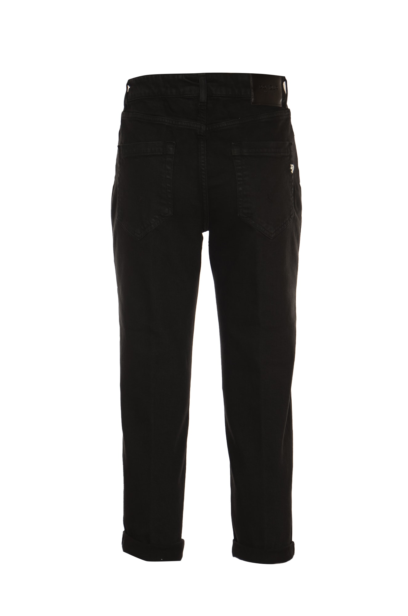 Shop Dondup Button Fitted Jeans In Black