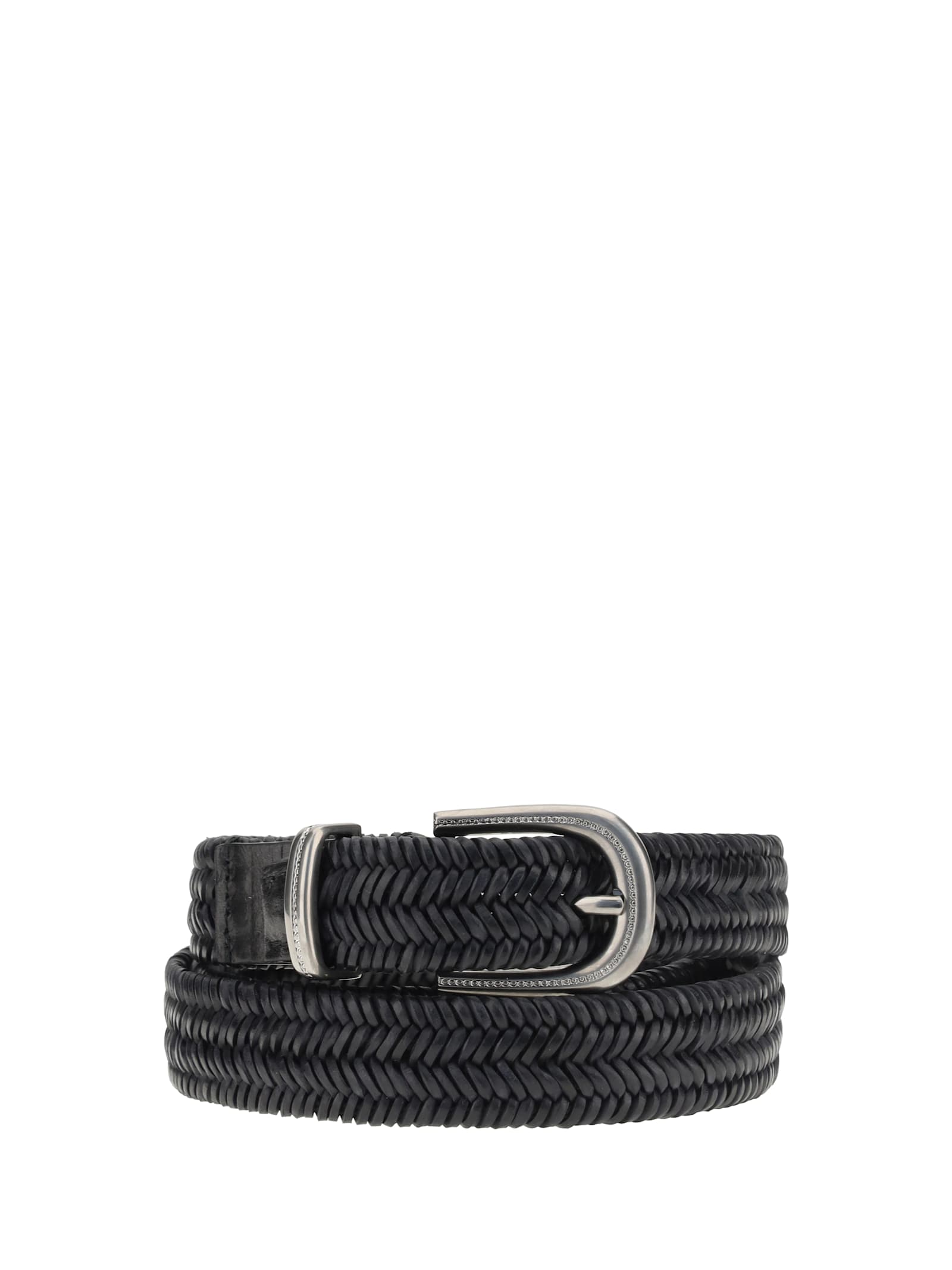 Braided Stretch Leather Belt