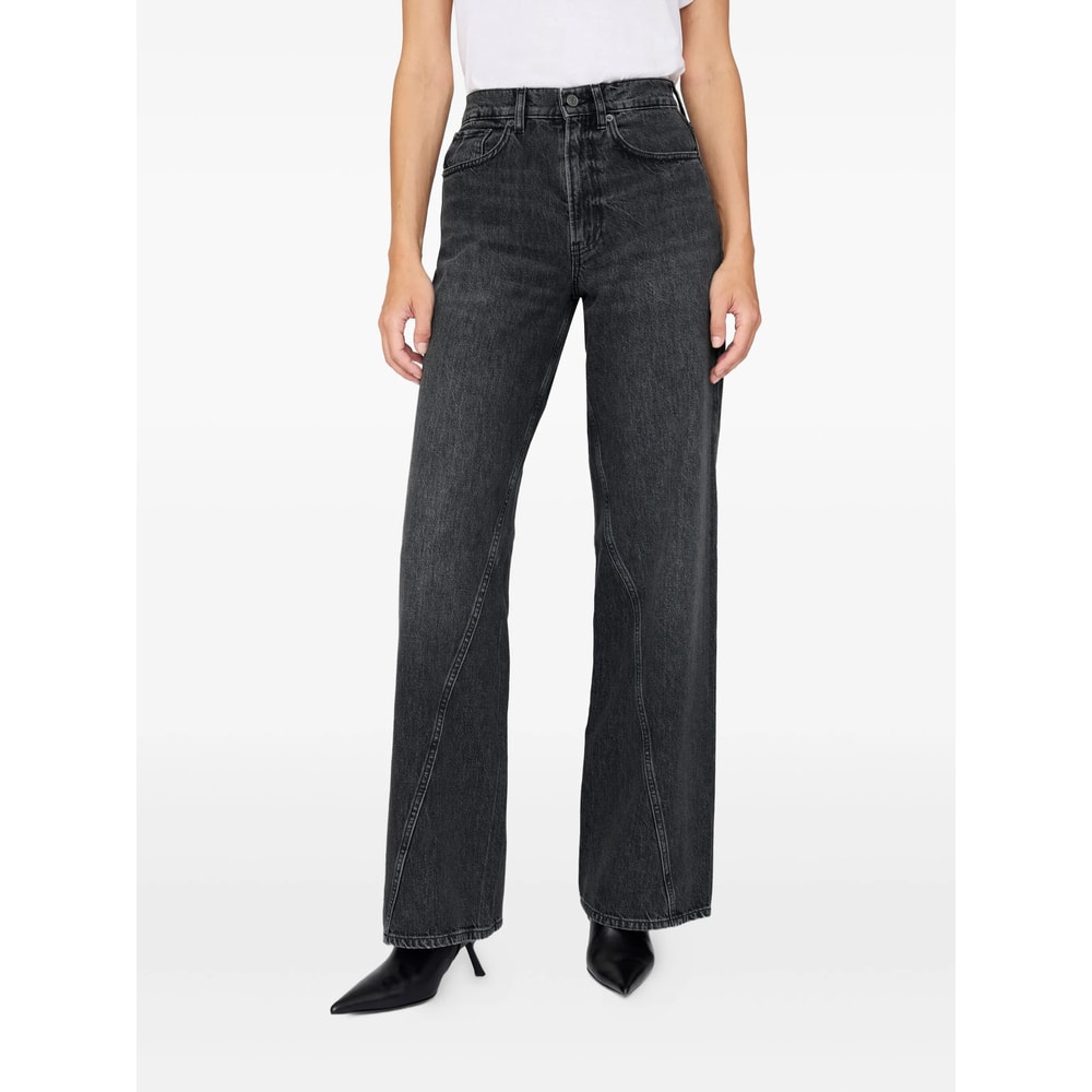 Anine Bing Brie Jeans Woman Black In Black