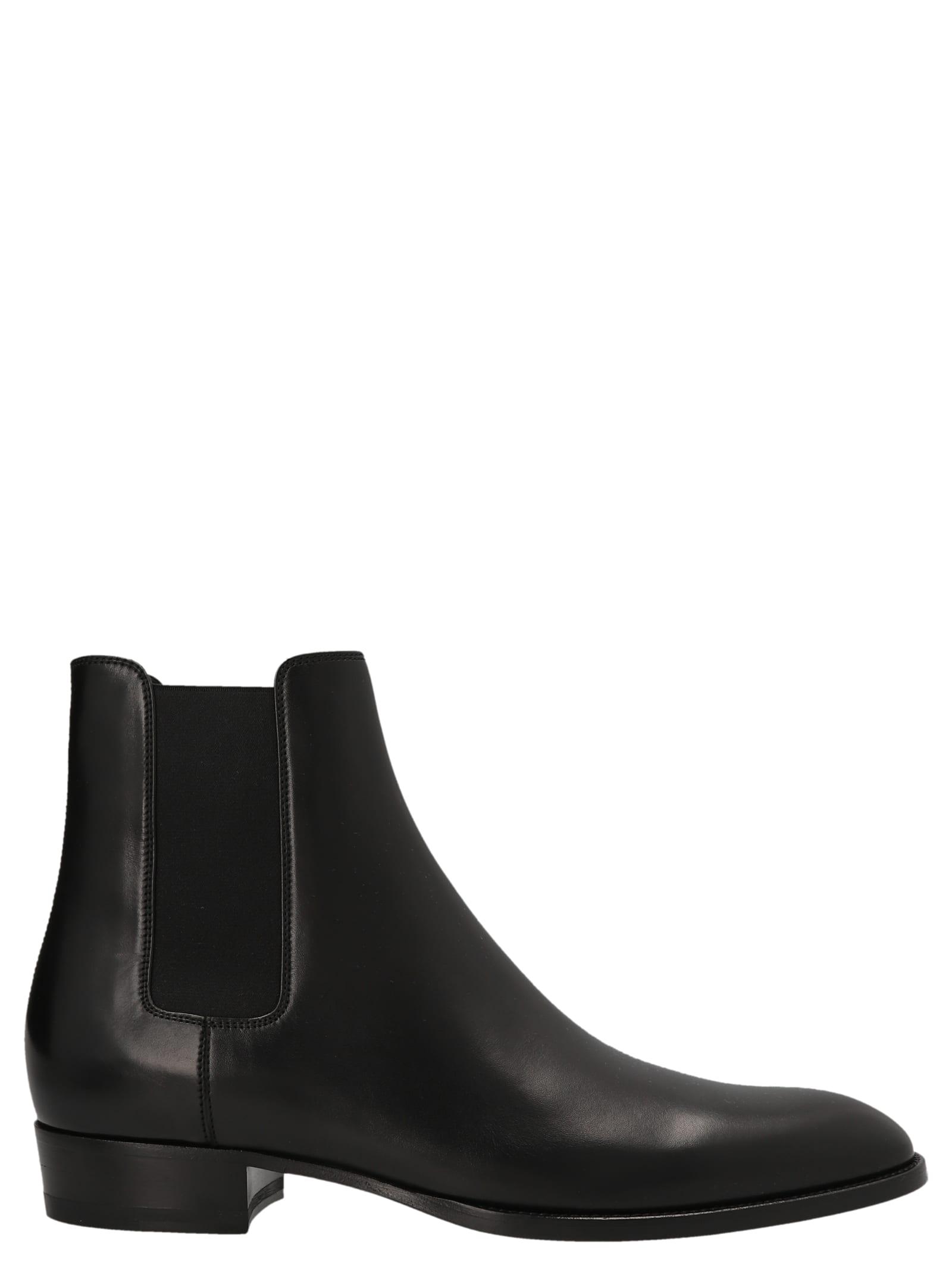 Shop Saint Laurent Wyatt Ankle Boots In Nero