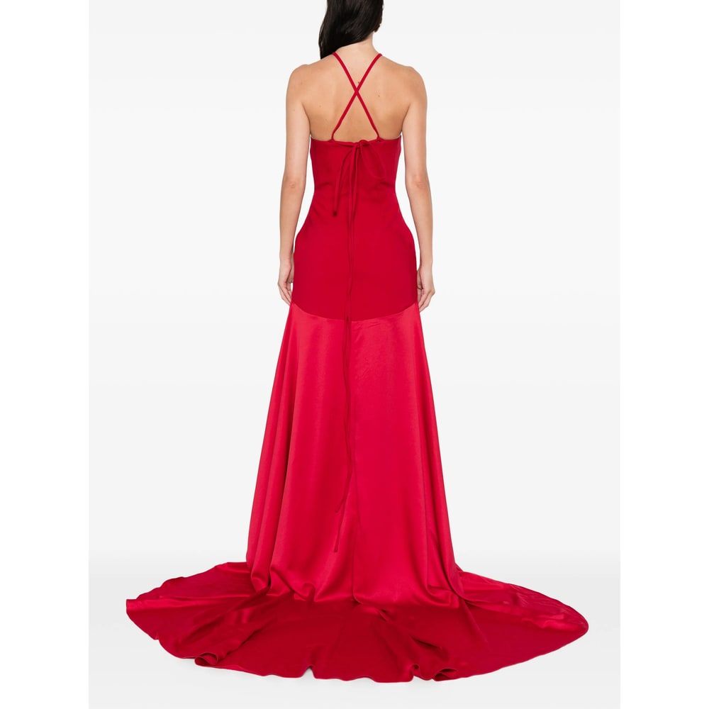 Solace London Halter Maxi Dress In Red