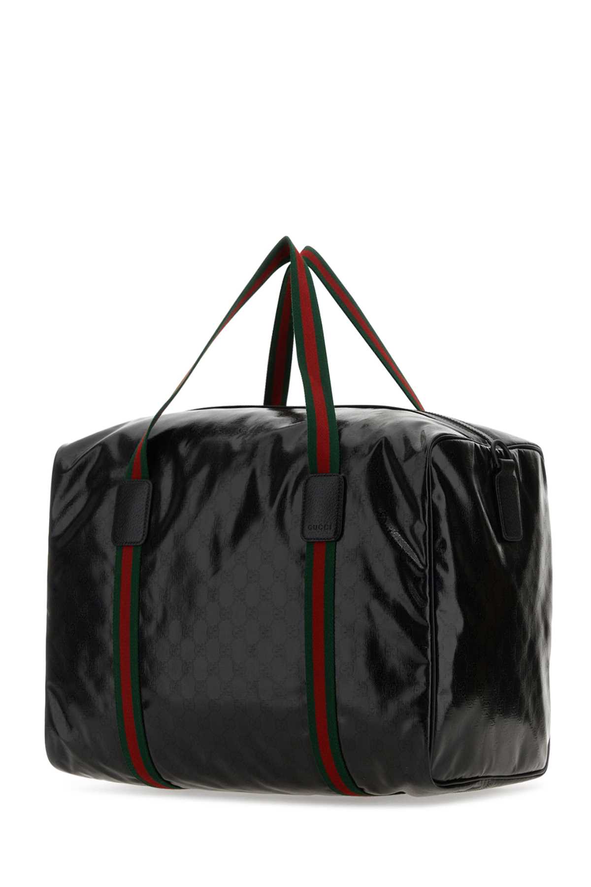 Shop Gucci Black Gg Crystal Fabric Travel Bag In Blk