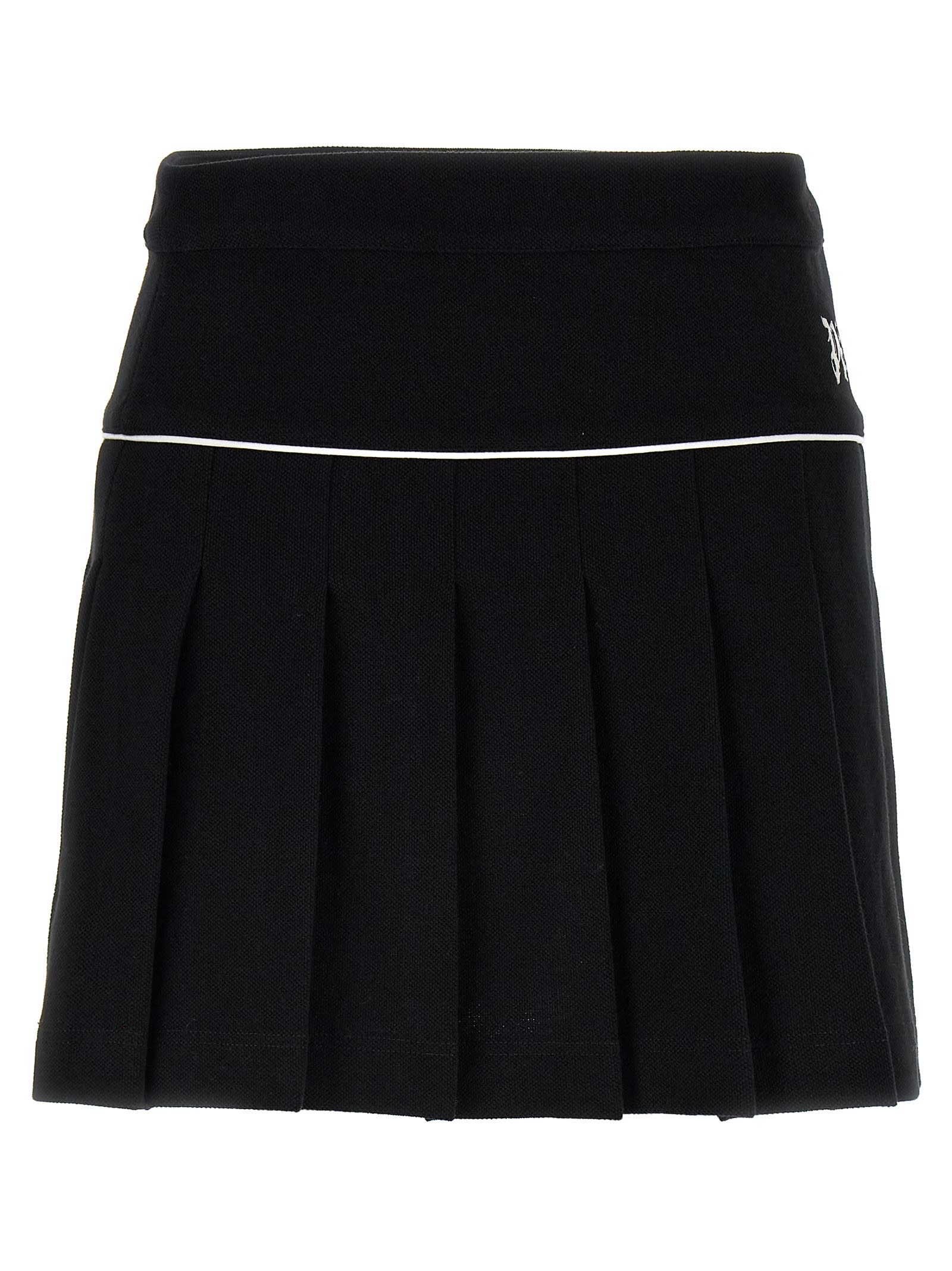 Shop Palm Angels Pa Monogram Skirt In Black