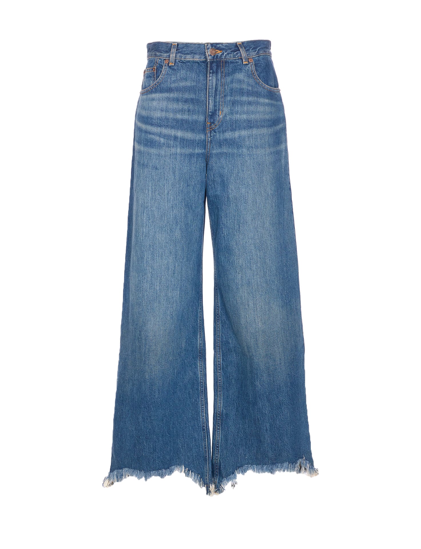 Chloé Cropped Wide-leg Jeans In Blue