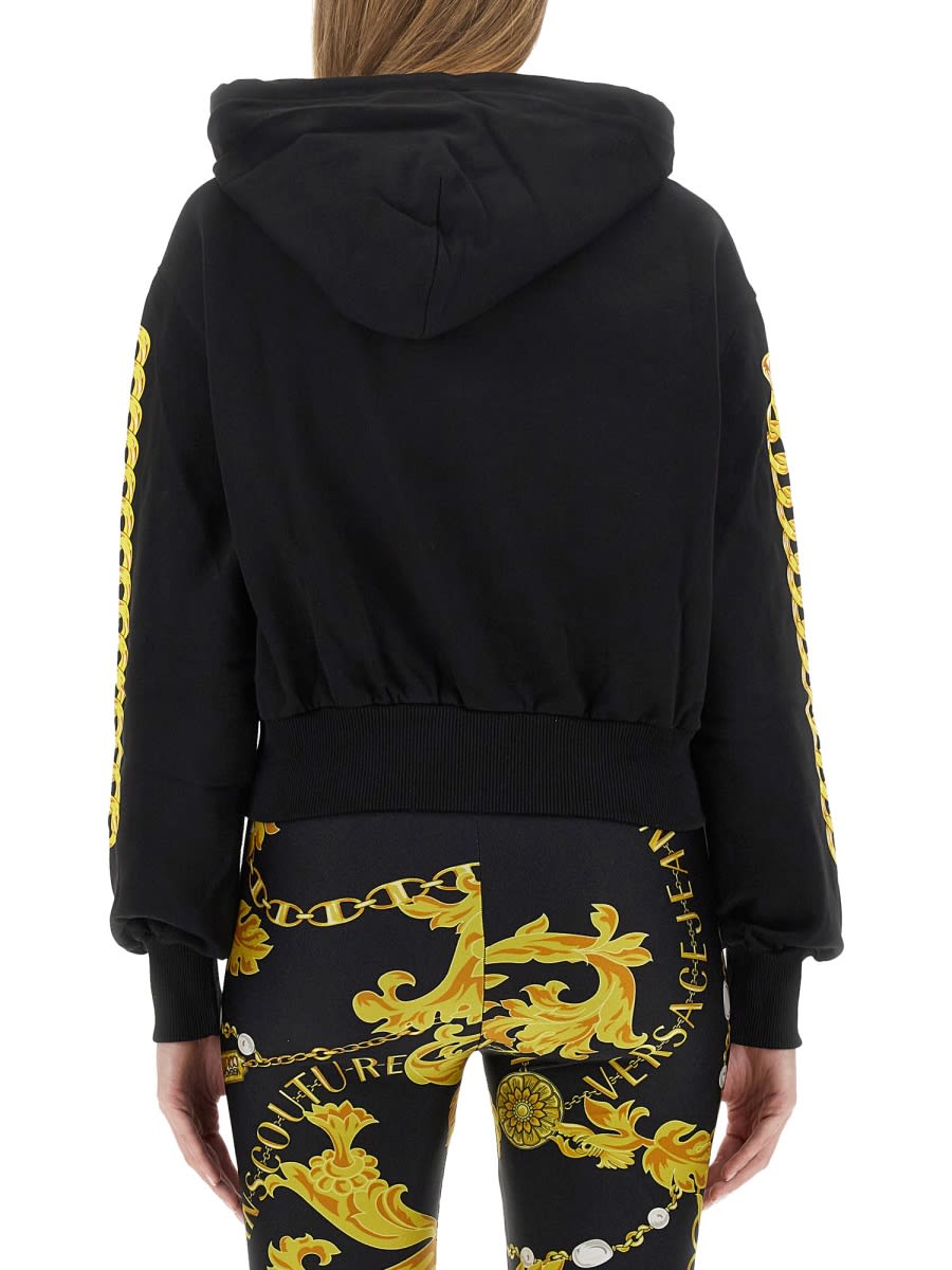 Shop Versace Jeans Couture Sweatshirt With Logo In Black