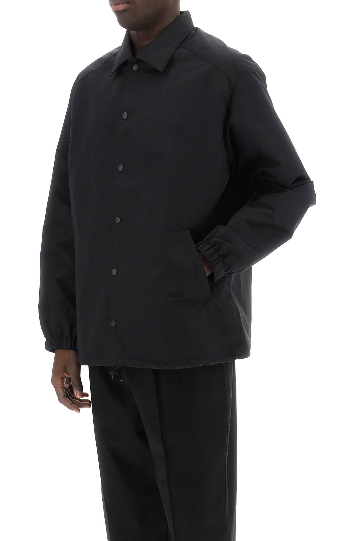Y-3 Coach Jacket With Print And Patch In Black (black)