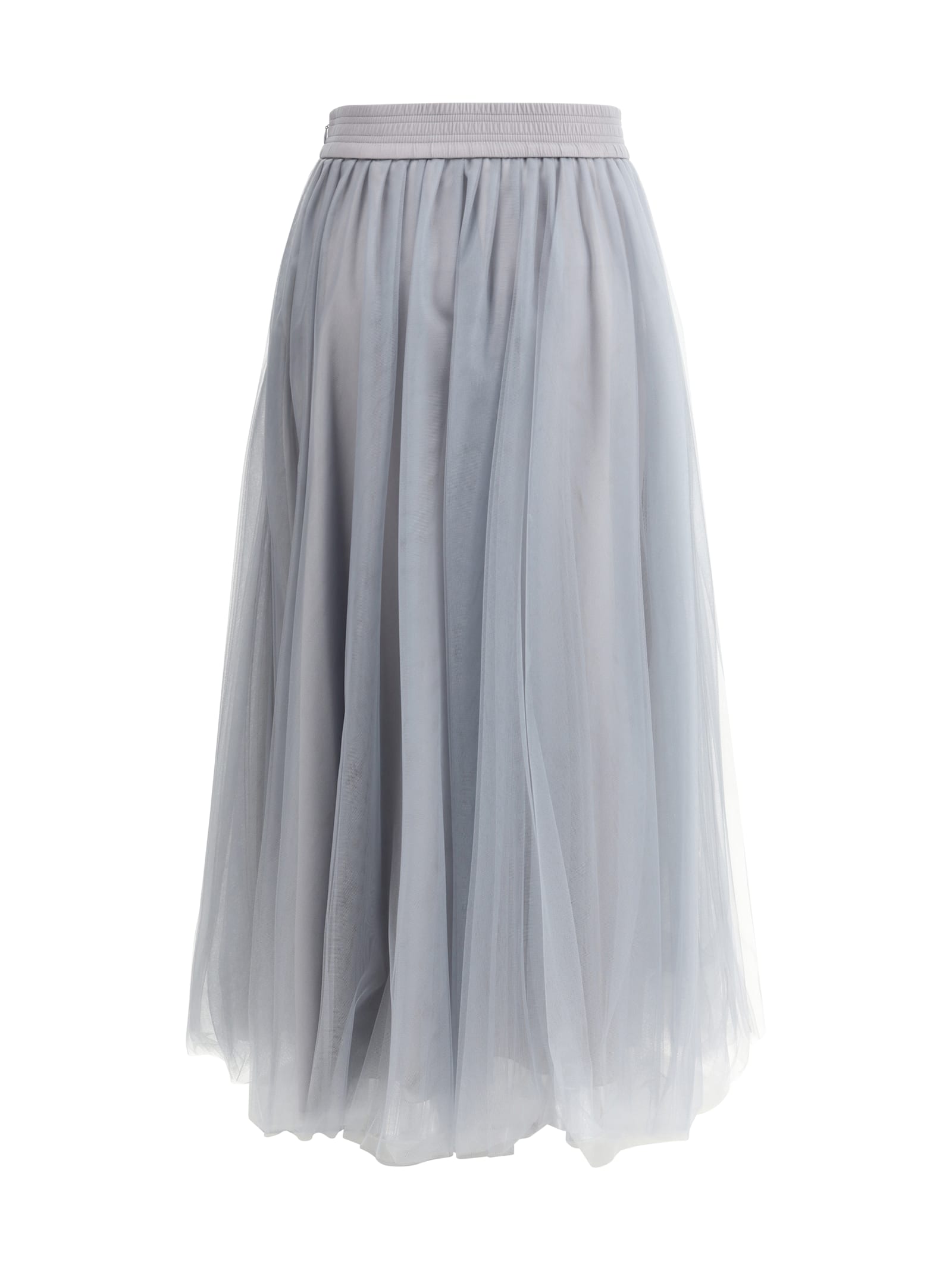 Fabiana Filippi Tulle Midi Skirt In Roccia