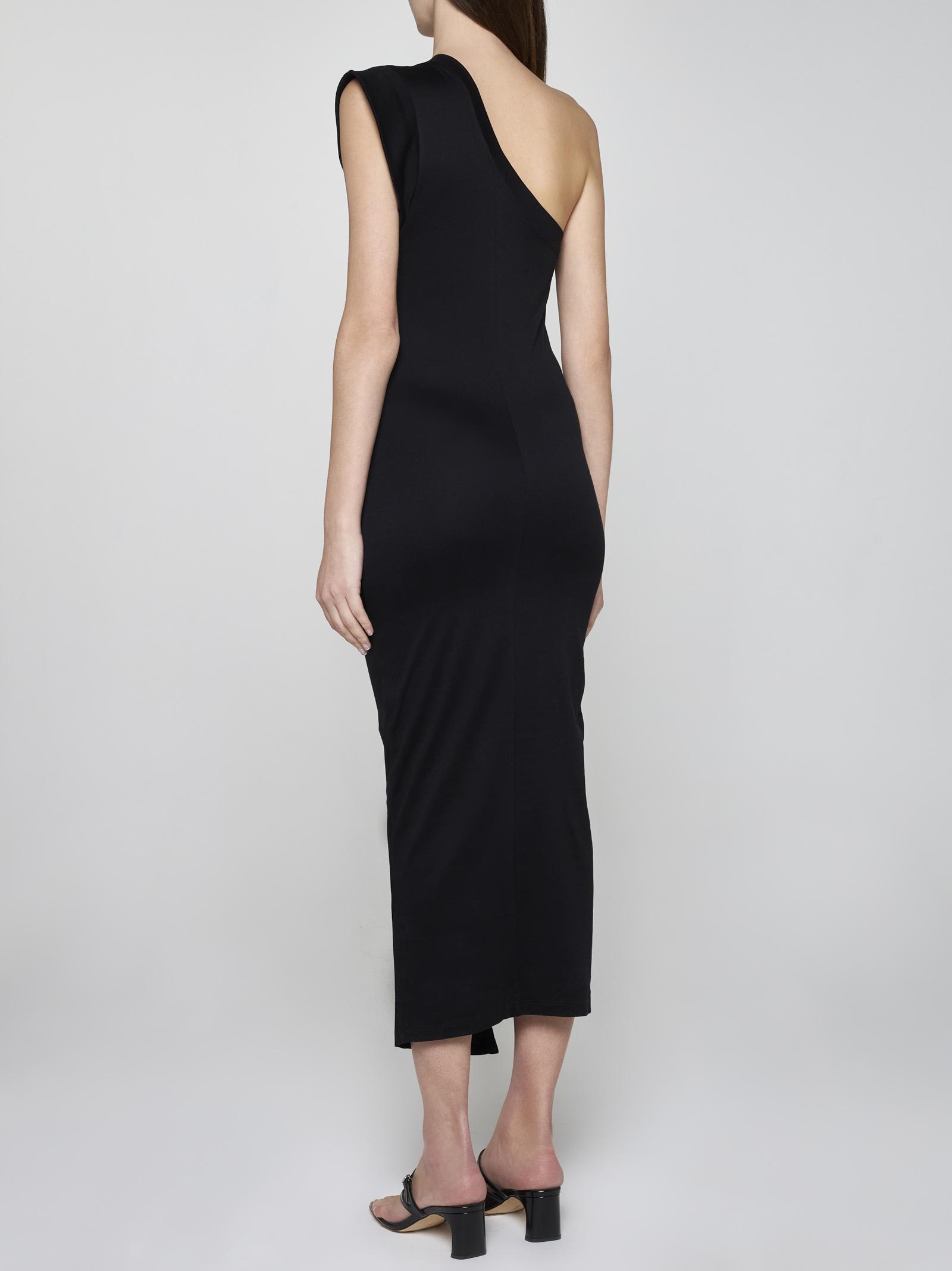 Shop Isabel Marant Maude Cotton One-shoulder Dress In Black