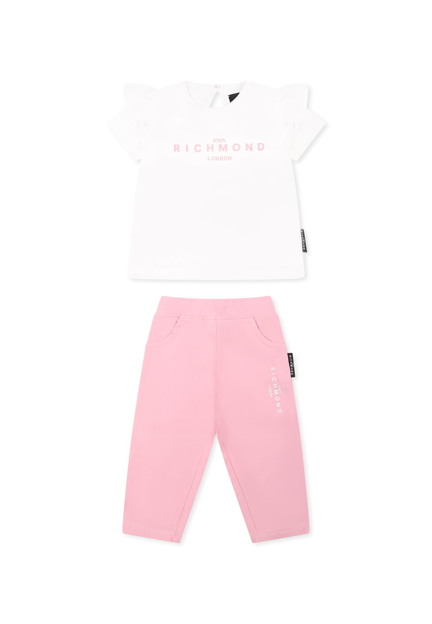 Richmond White Suit For Baby Girl With Logo