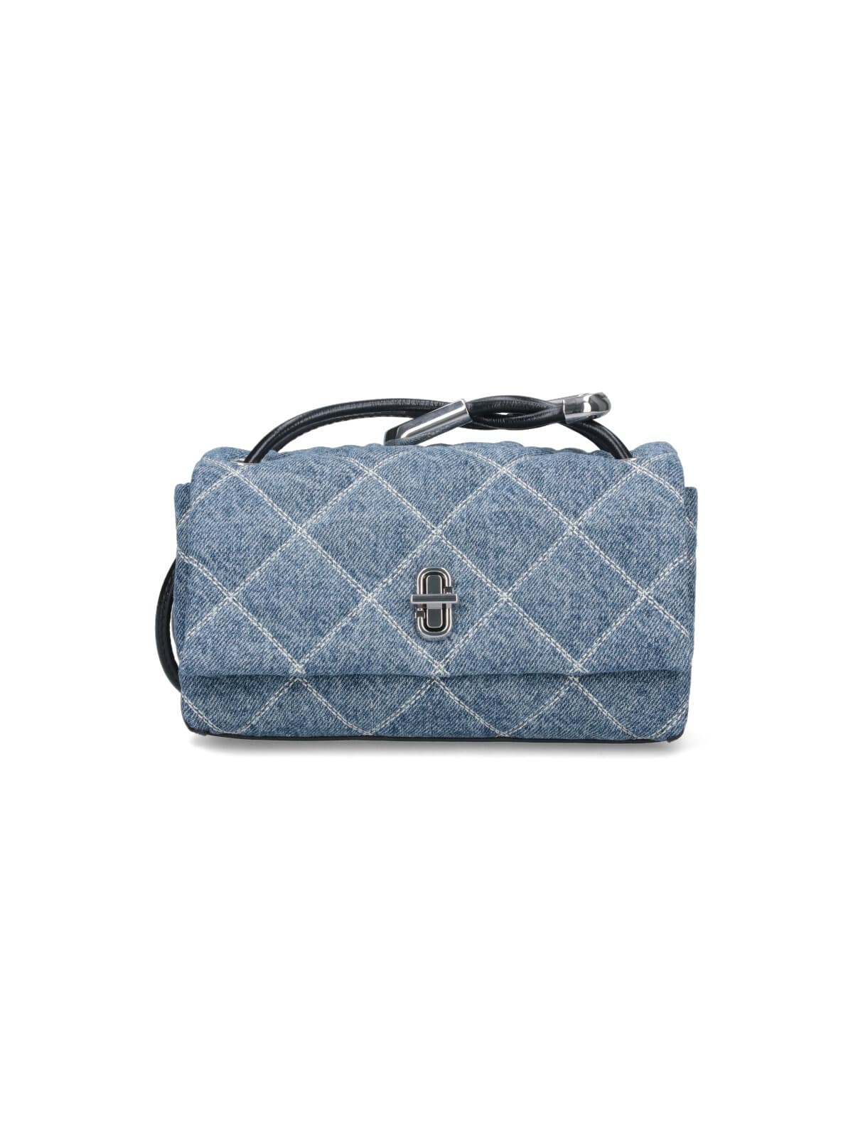 Marc Jacobs The Quilted Dual Chain Denim Mini Shoulder Bag