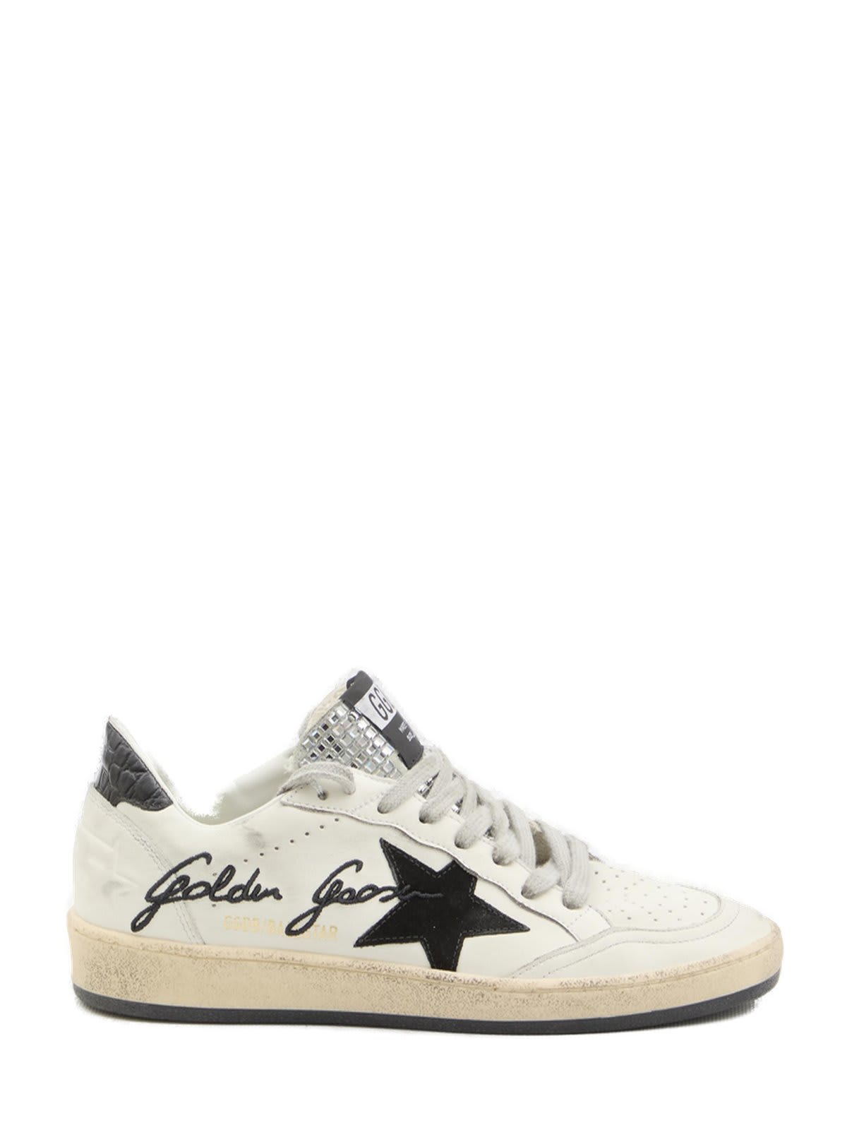 Shop Golden Goose Ball Star Embellished Sneakers In Bianco