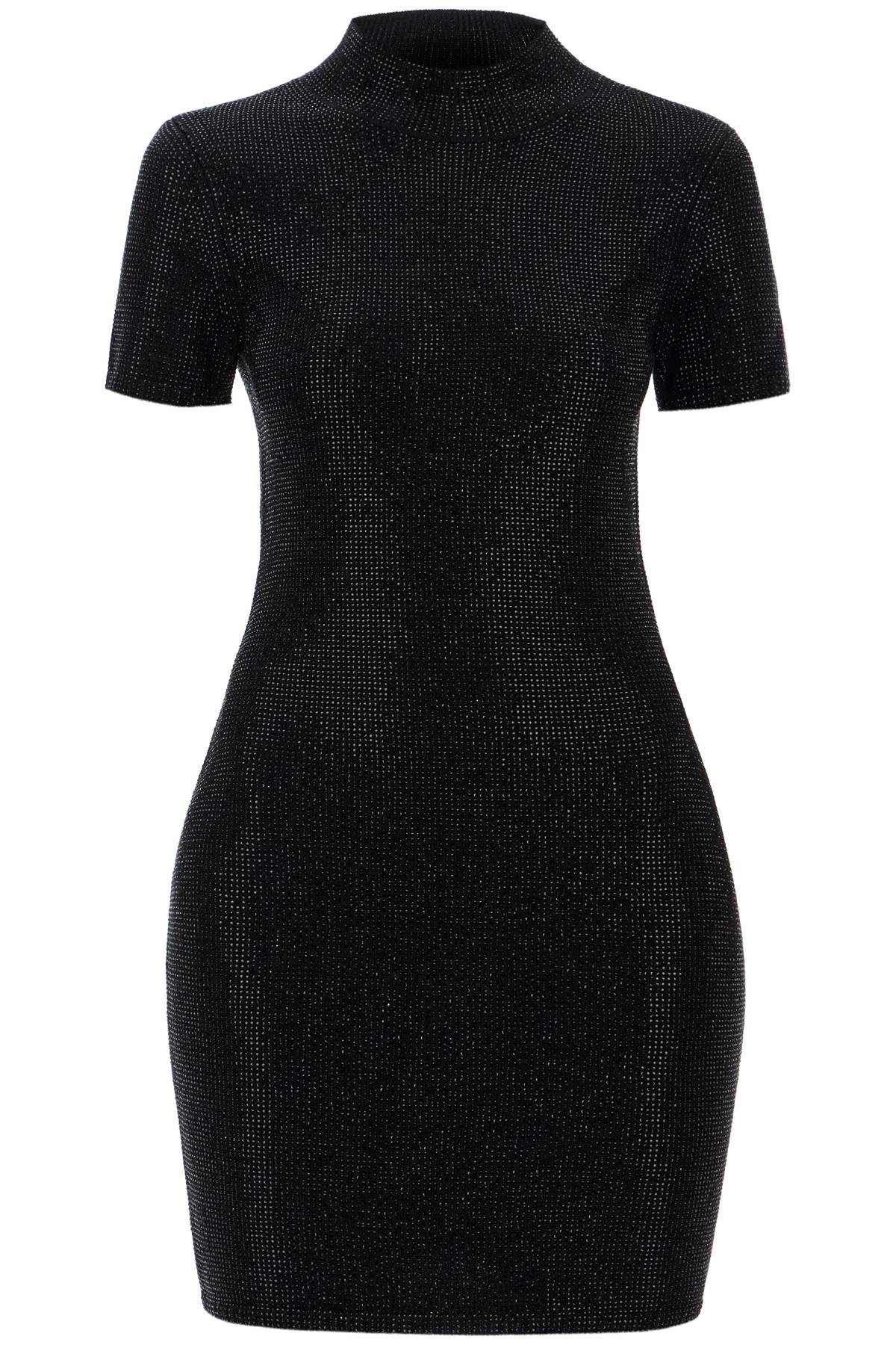 Alexander Wang Mini Dress With Rhin In Black (black)