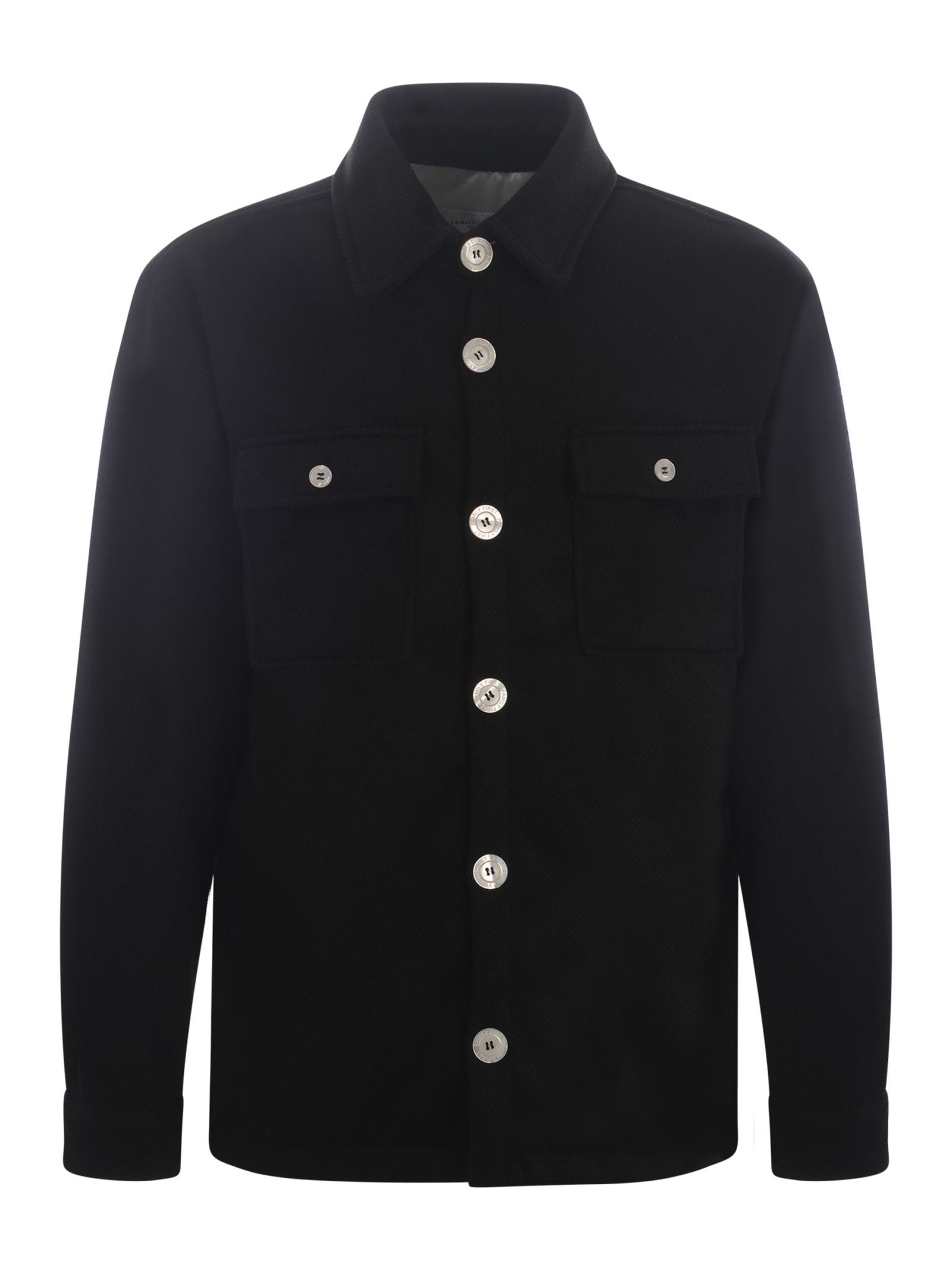 Family First Milano Shirt Jacket Family First In Terry Fabric In Black