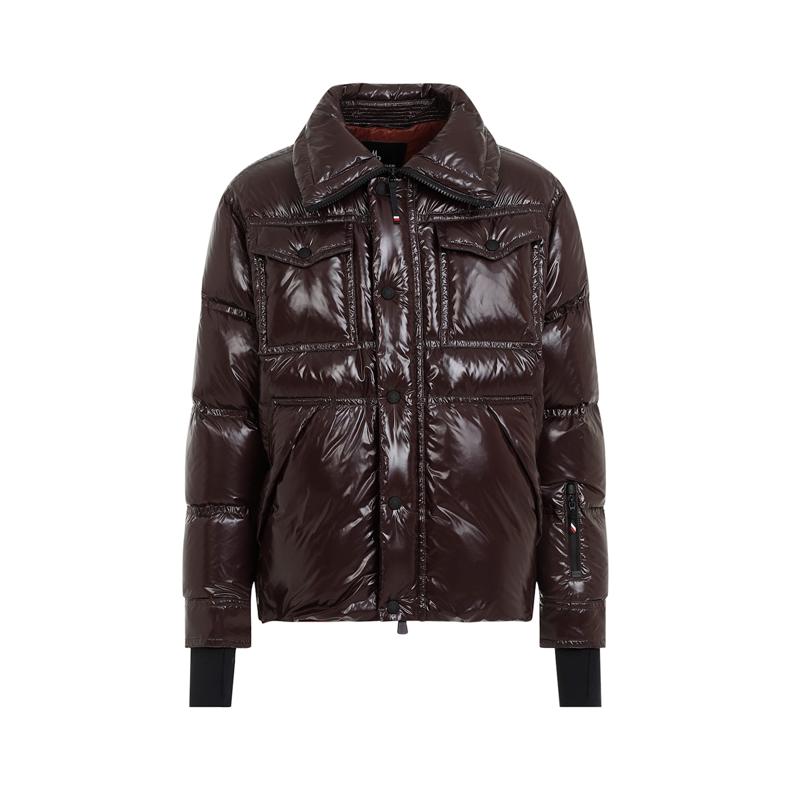 Moncler Brown Tecka Short Down Jacket In Brown