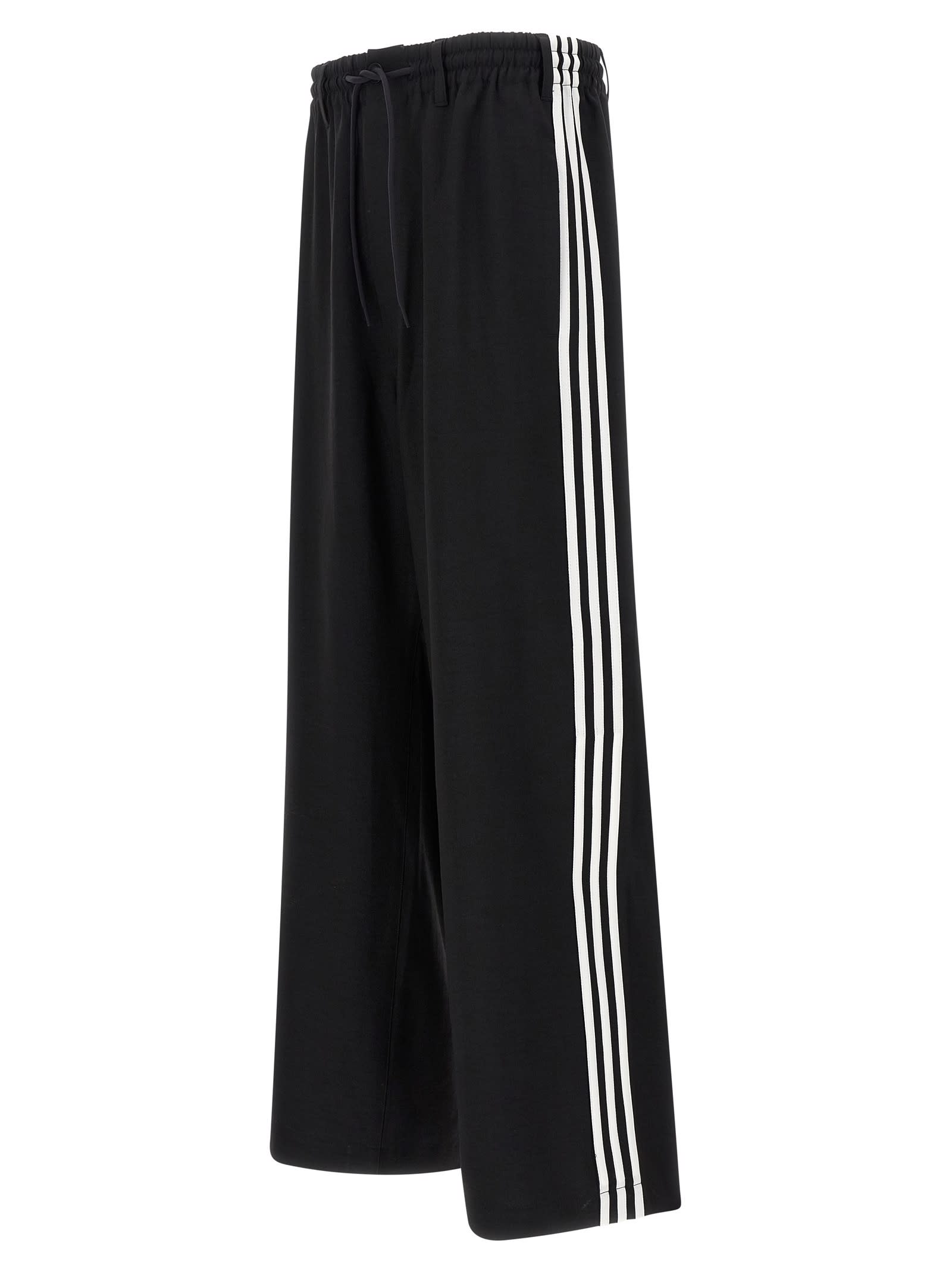 Y-3 Drawstring Trousers With Side Stripes In Black