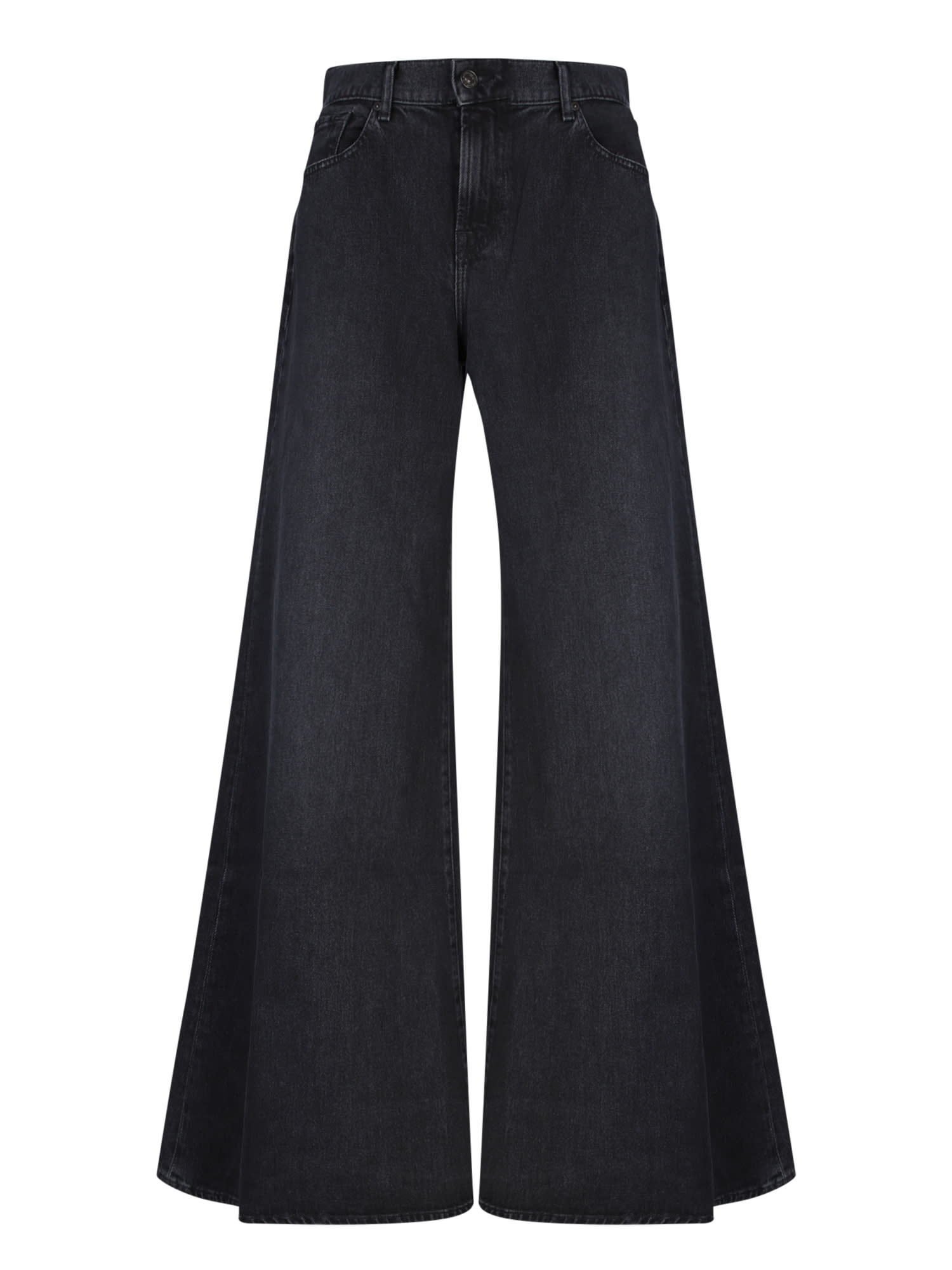 Shop 7 For All Mankind Willow Wide Leg Black Jeans