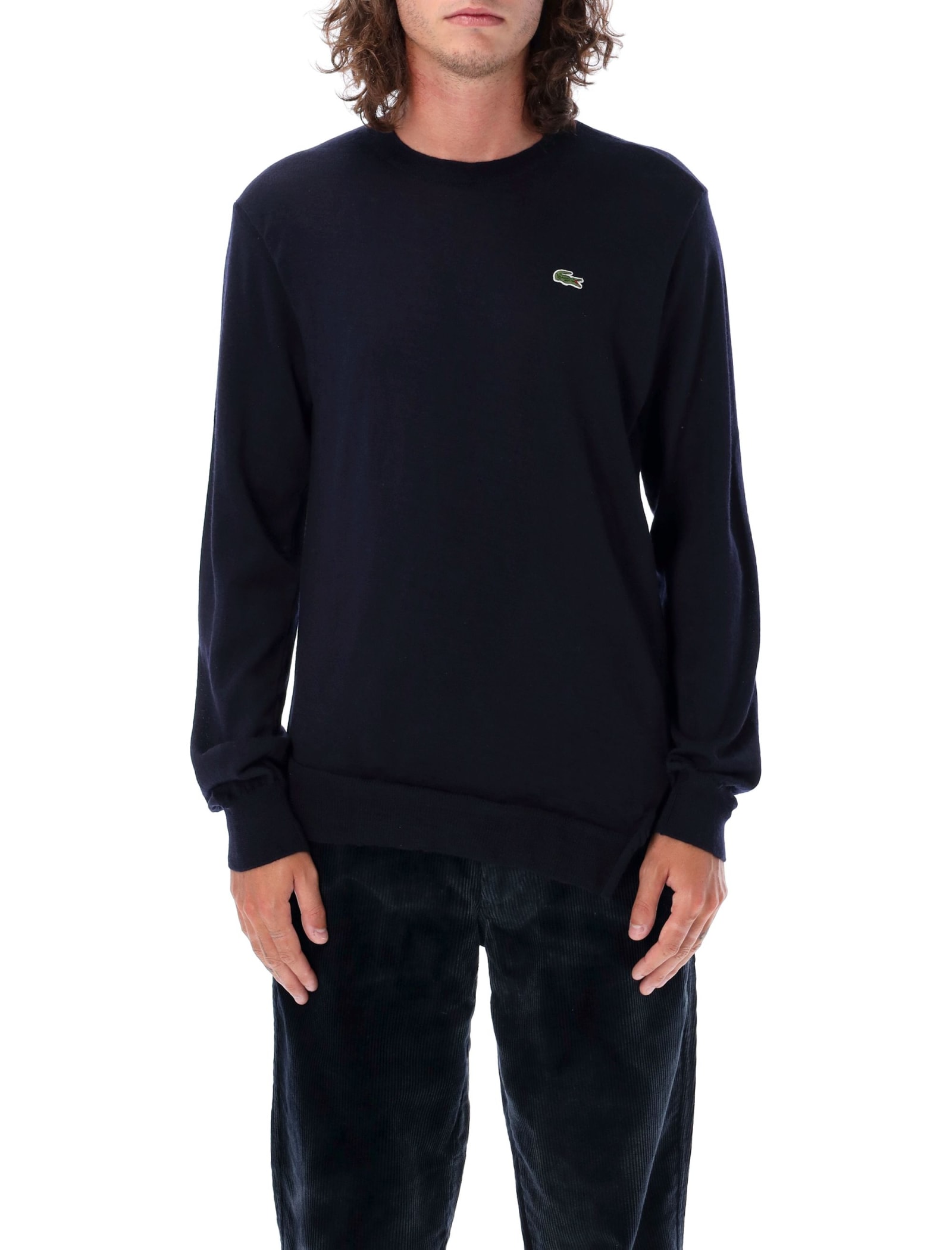 COMME DES GARÇONS SHIRT ASYMMETRIC CREWNECK LACOSTE KNIT