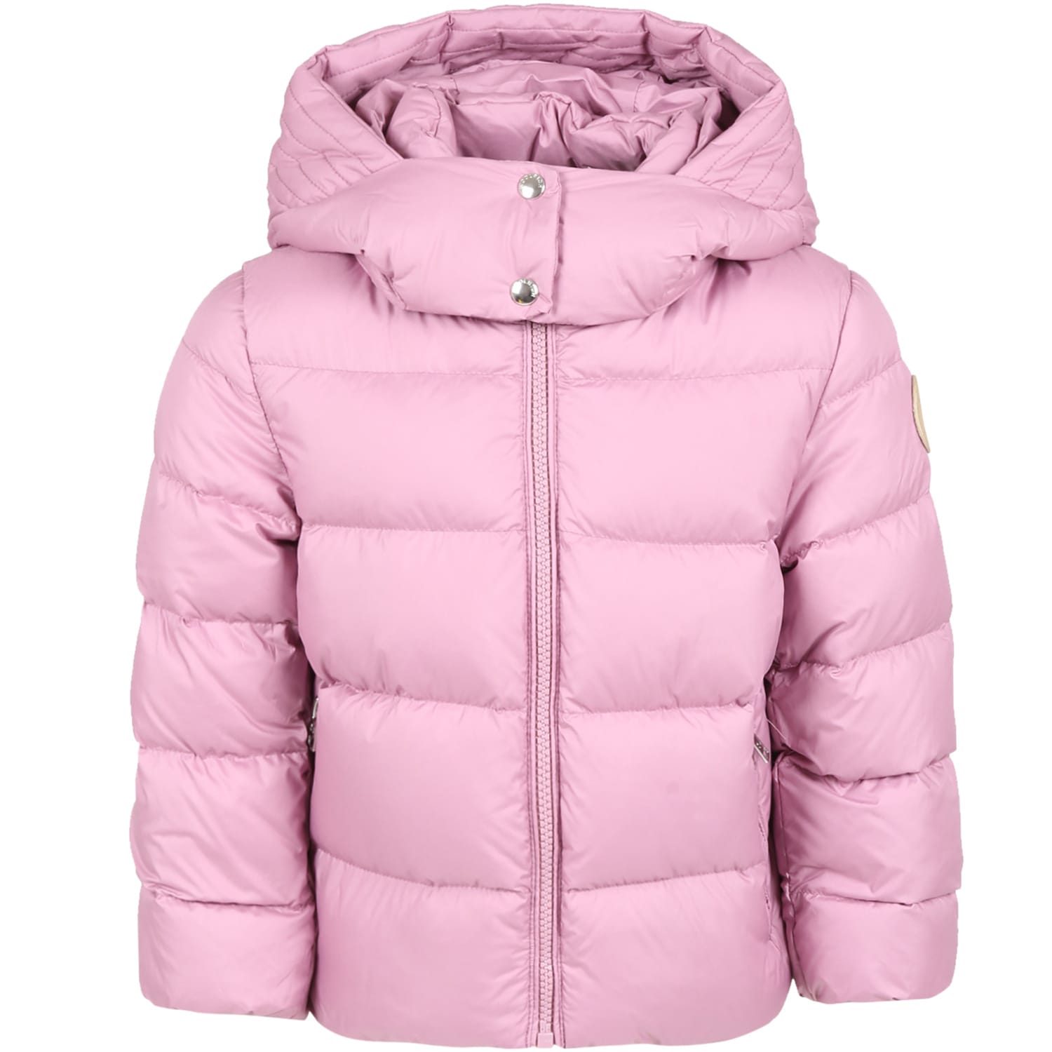 Woolrich Pink Jacket For Girl With Patch